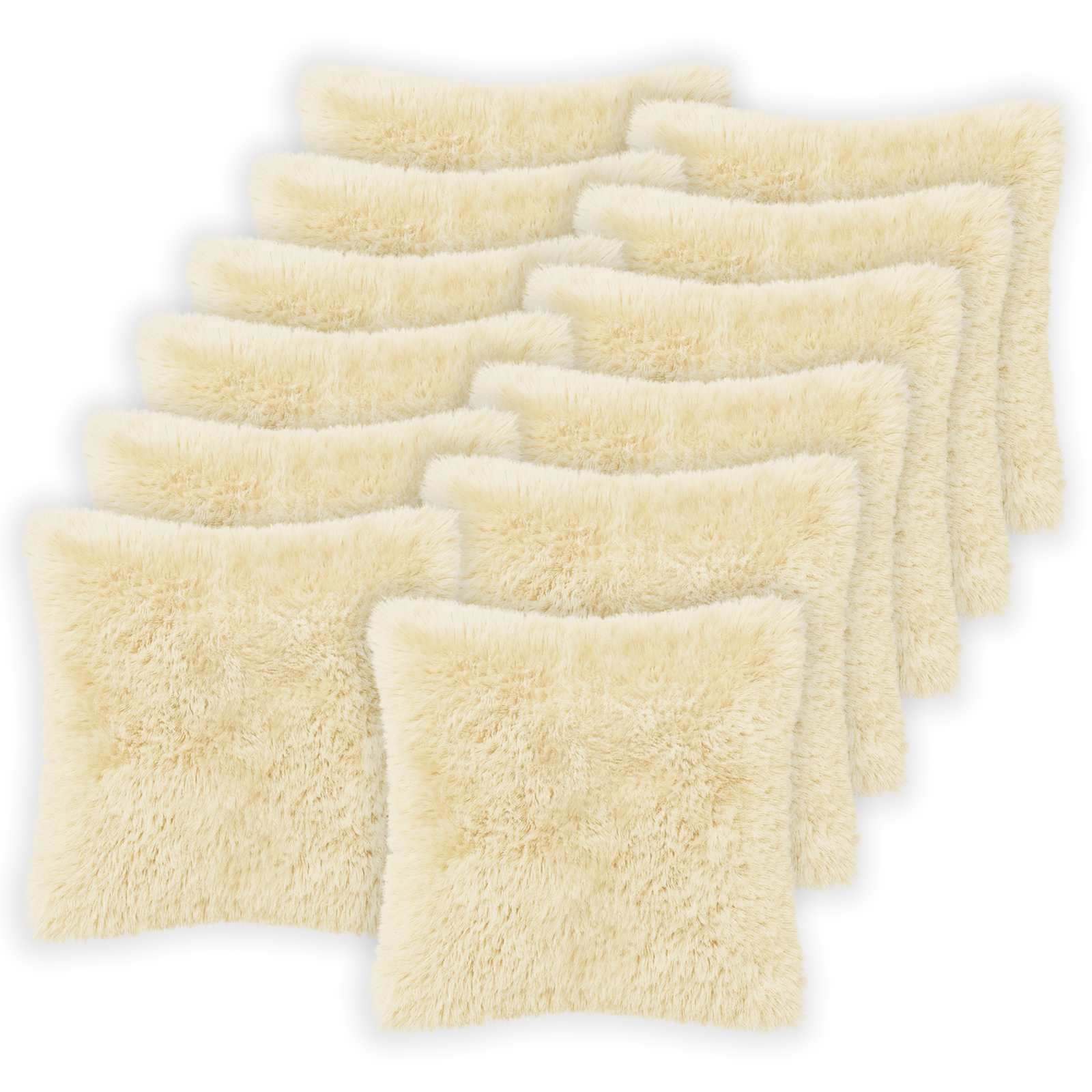 Κάλυμμα Μαξιλαριού 12 pcs HEERLEN Κρεμ 50 x 50 cm PV Φλίς