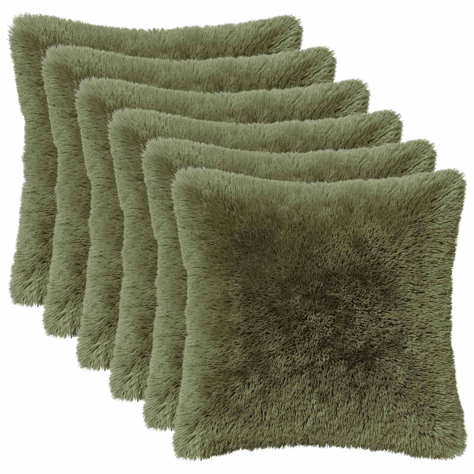 Κάλυμμα Μαξιλαριού 6 pcs HEERLEN Πράσινο 50 x 50 cm PV Φλίς