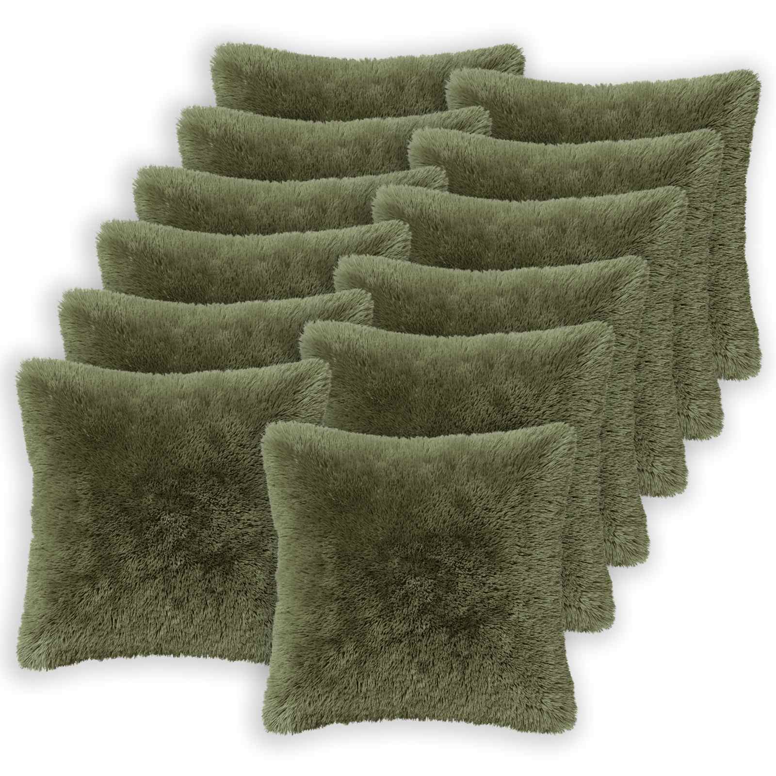 Κάλυμμα Μαξιλαριού 12 pcs HEERLEN Πράσινο 50 x 50 cm PV Φλίς