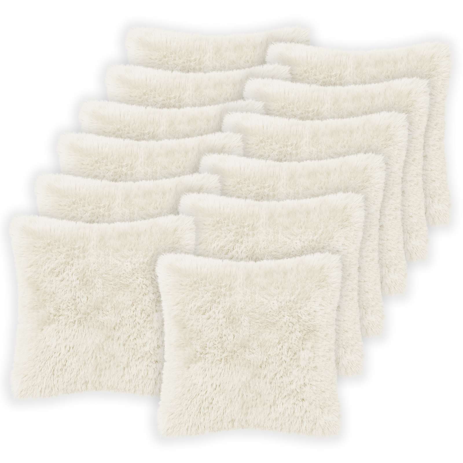 Κάλυμμα Μαξιλαριού 12 pcs HEERLEN Λευκό 50 x 50 cm PV Φλίς