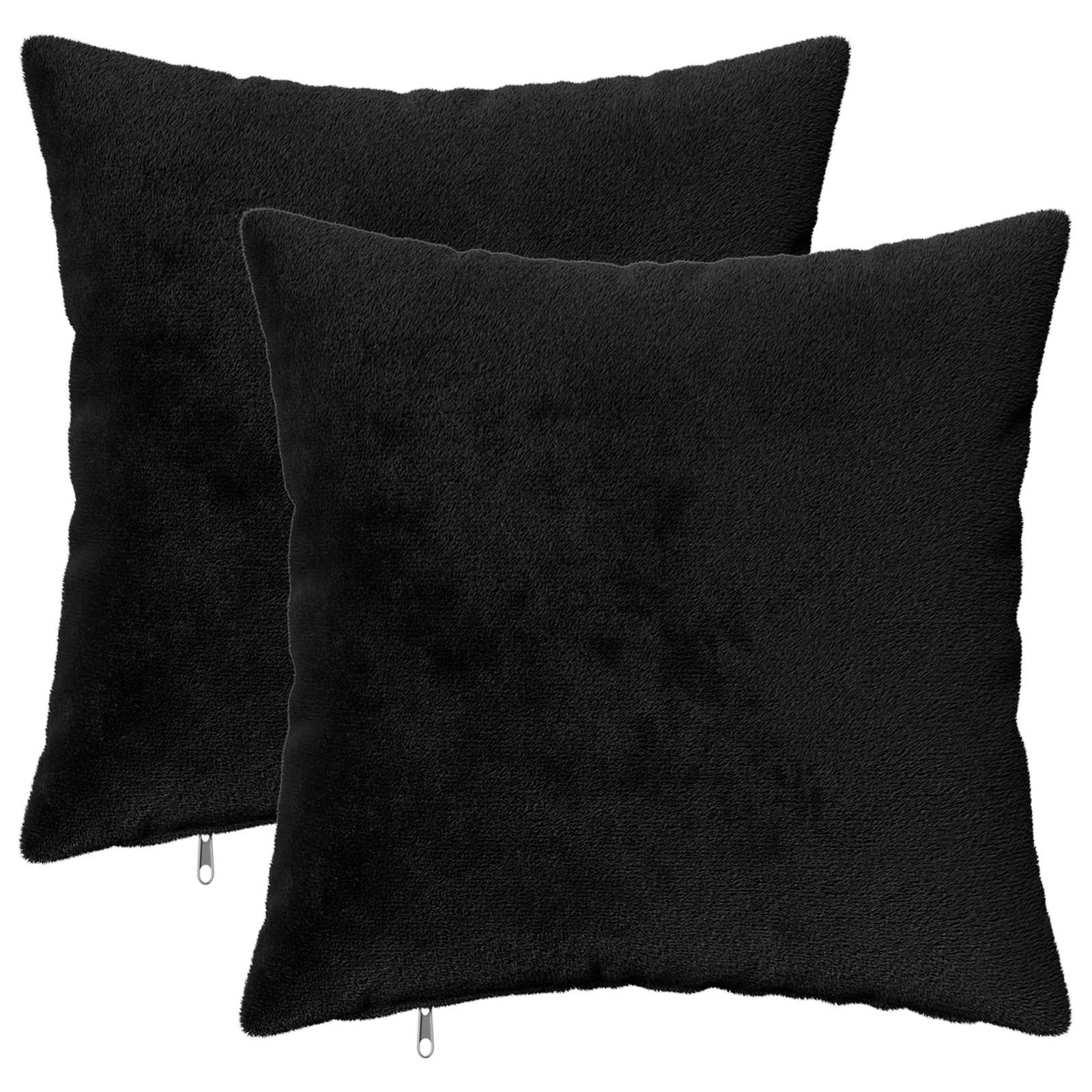 Κάλυμμα Μαξιλαριού 2 pcs HEERLEN Μαύρο 50 x 50 cm Φανέλα - Pakobazaar