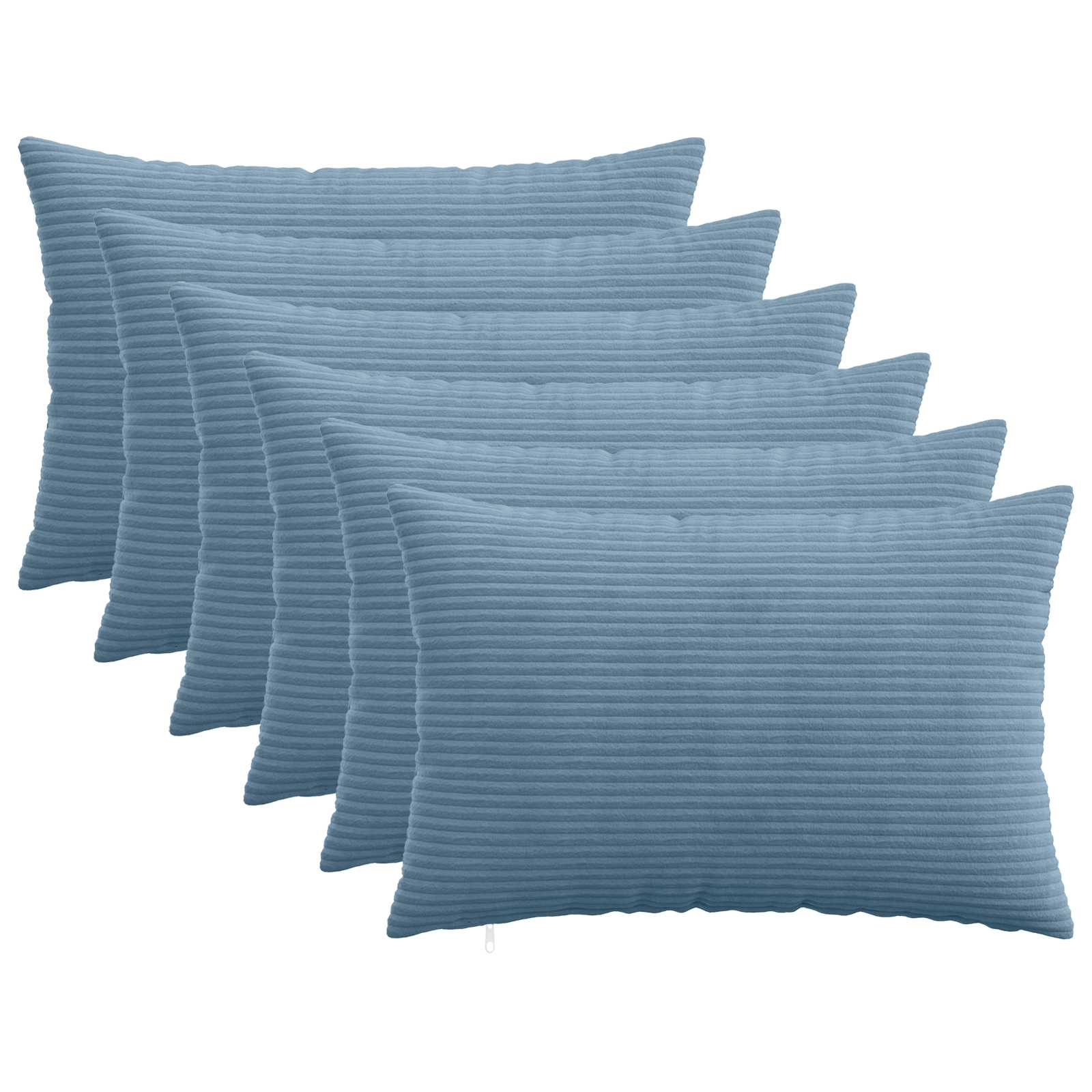 Κάλυμμα Μαξιλαριού 6 pcs HEERLEN Μπλε 50 x 70 cm κορντουρόι