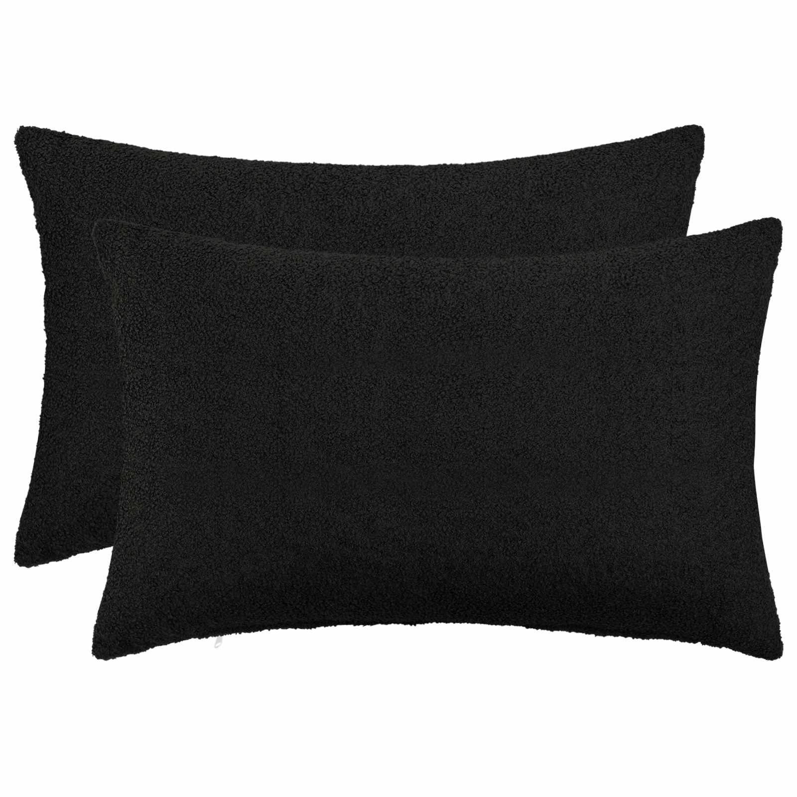 Κάλυμμα Μαξιλαριού 2 pcs HEERLEN Μαύρο 50 x 70 cm Μπουκλέ
