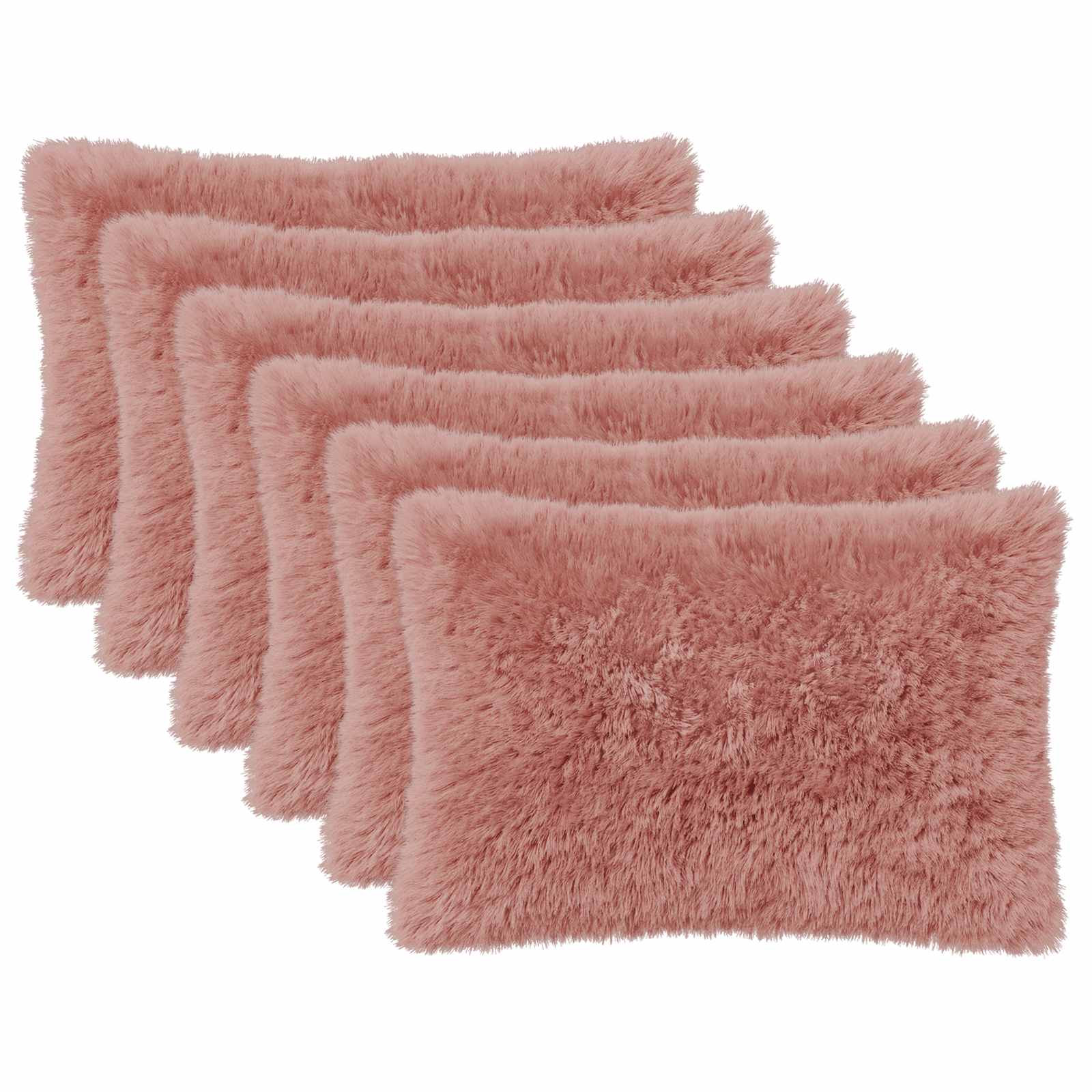 Κάλυμμα Μαξιλαριού 6 pcs HEERLEN Ροζ 50 x 70 cm PV Φλίς - Pakobazaar