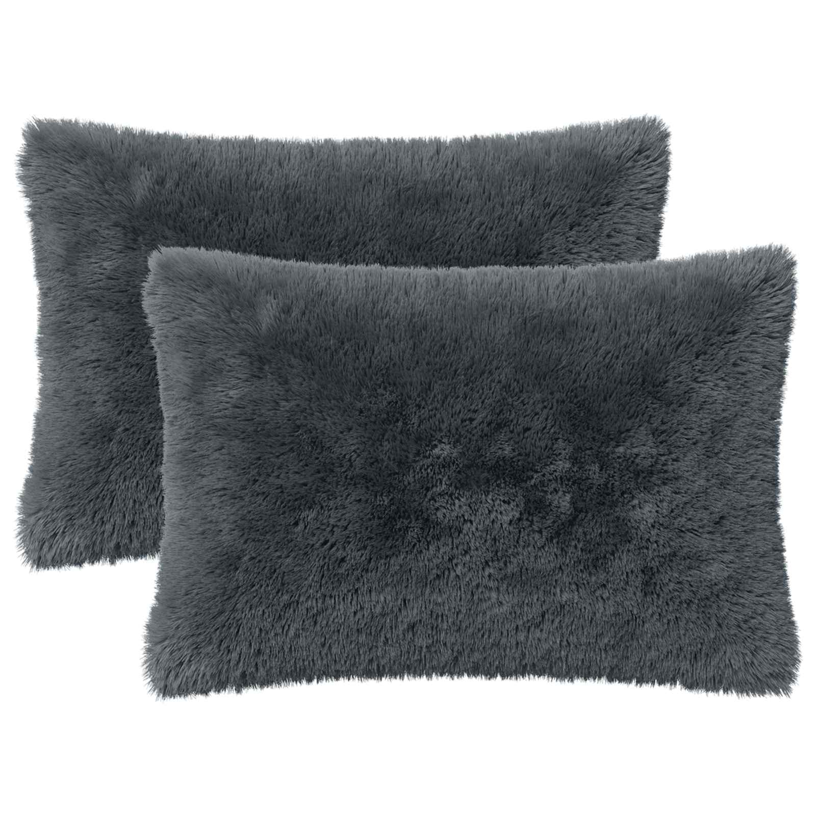 Κάλυμμα Μαξιλαριού 2 pcs HEERLEN Ανθρακί 50 x 70 cm PV Φλίς - Pakobazaar