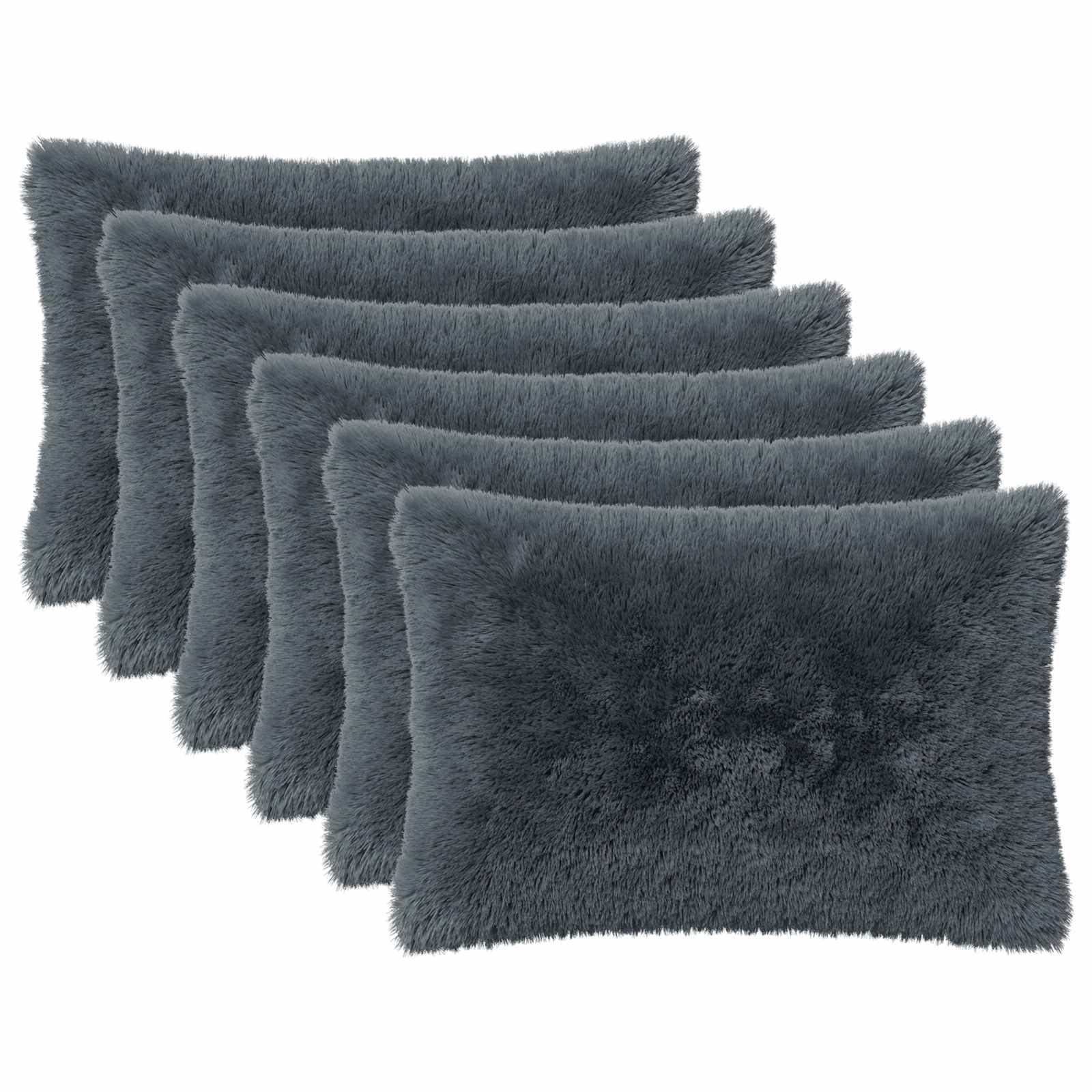 Κάλυμμα Μαξιλαριού 6 pcs HEERLEN Ανθρακί 50 x 70 cm PV Φλίς
