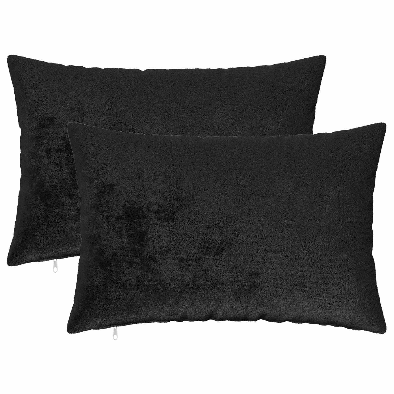 Κάλυμμα Μαξιλαριού 2 pcs HEERLEN Μαύρο 50 x 70 cm Φανέλα - Pakobazaar