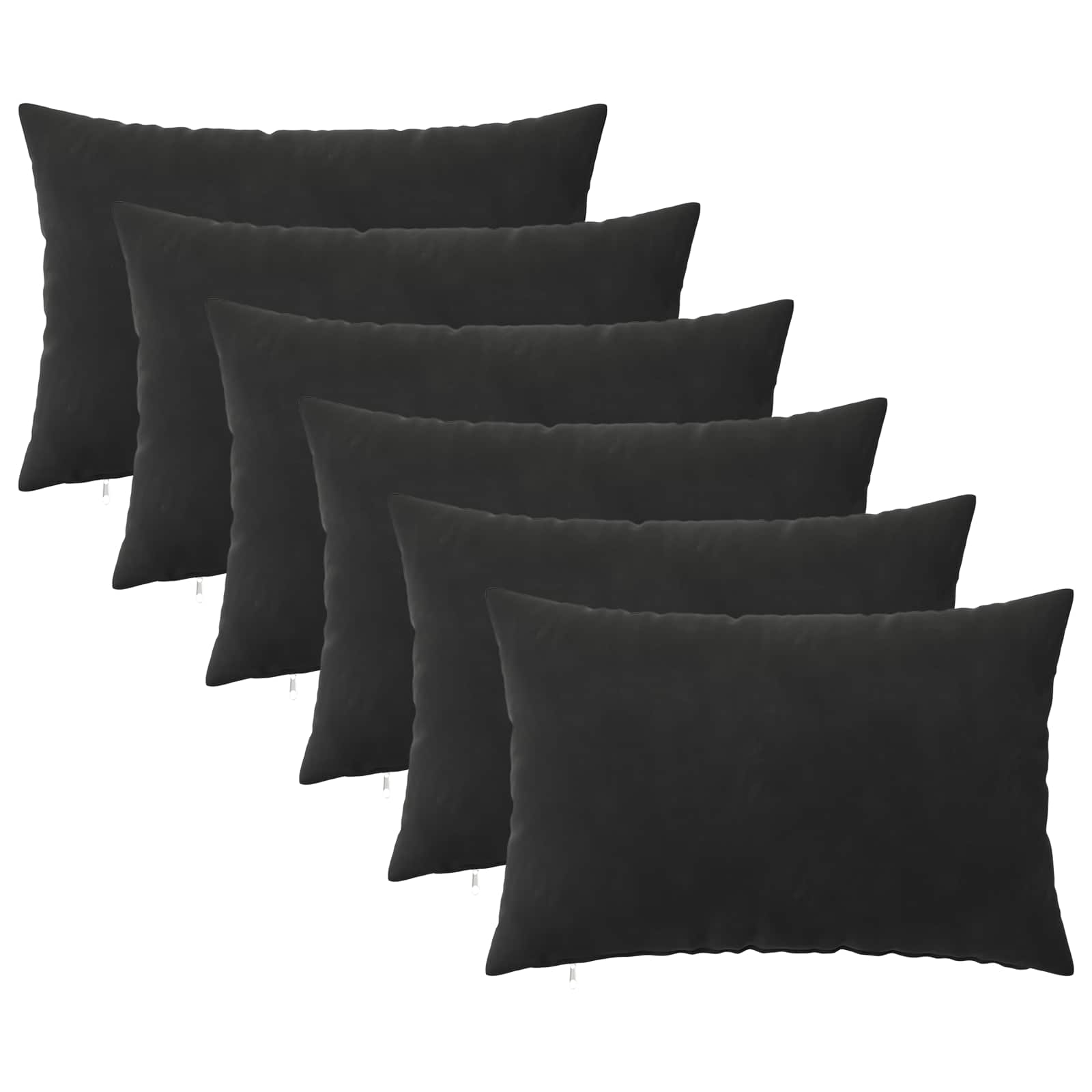Κάλυμμα Μαξιλαριού 6 pcs HEERLEN Μαύρο 50 x 75 cm Βελούδο