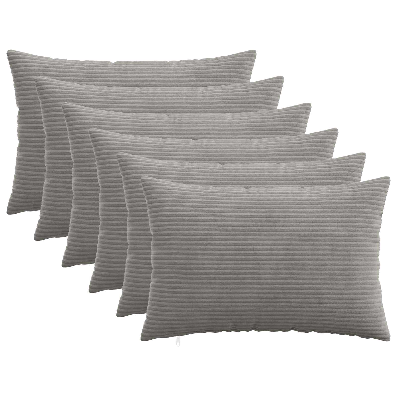 Κάλυμμα Μαξιλαριού 6 pcs HEERLEN Ανοιχτό γκρι 50 x 75 cm