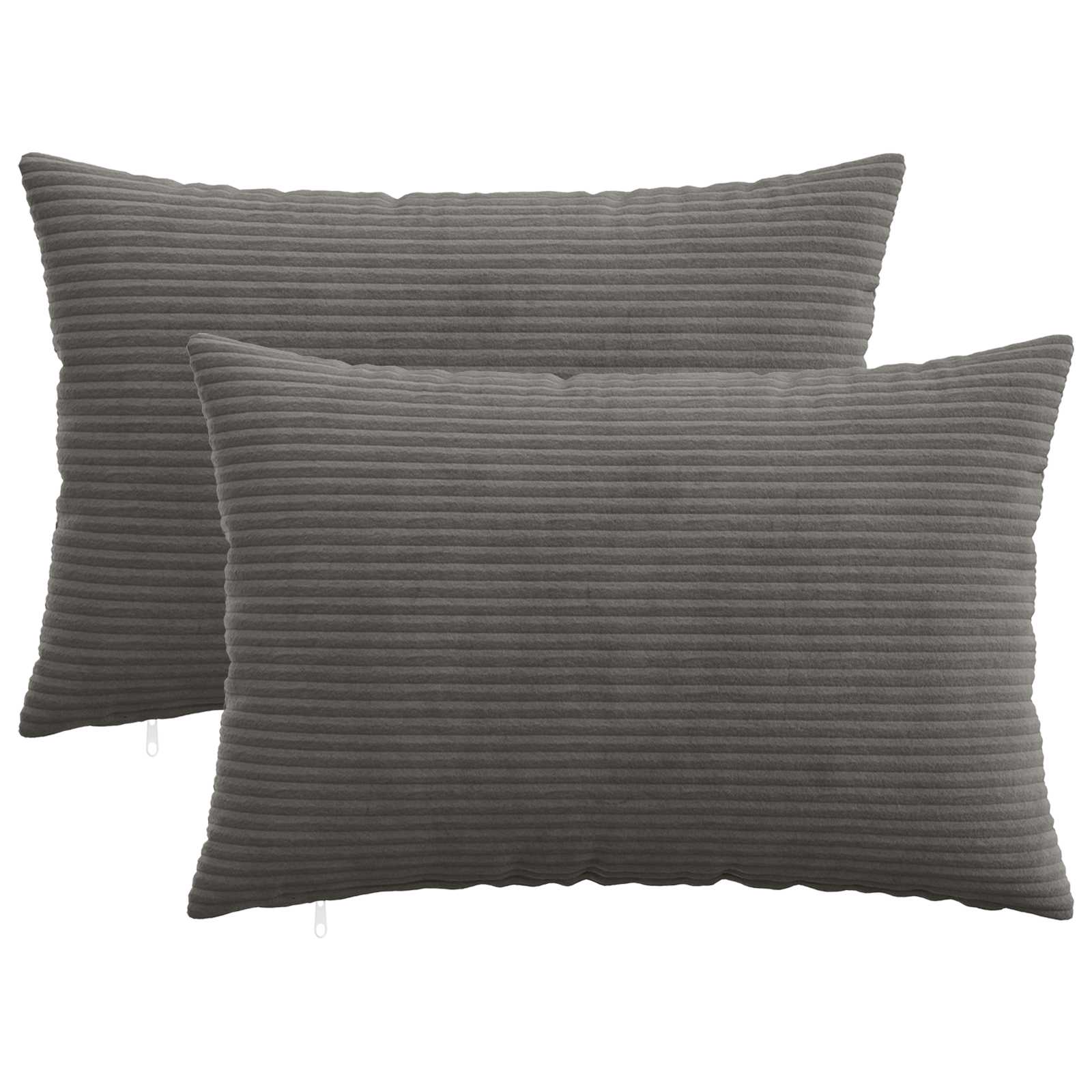 Κάλυμμα Μαξιλαριού 2 pcs HEERLEN Σκούρο Γκρι 50 x 75 cm
