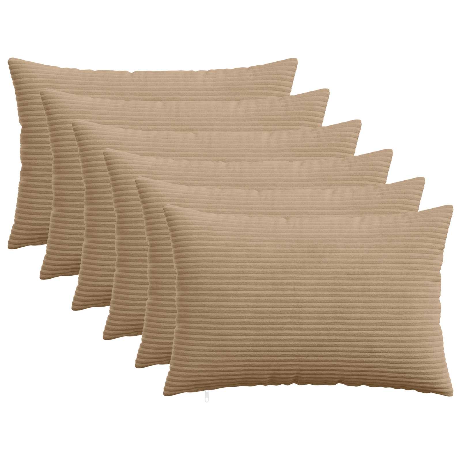 Κάλυμμα Μαξιλαριού 6 pcs HEERLEN Καφέ 50 x 75 cm κορντουρόι - Pakobazaar