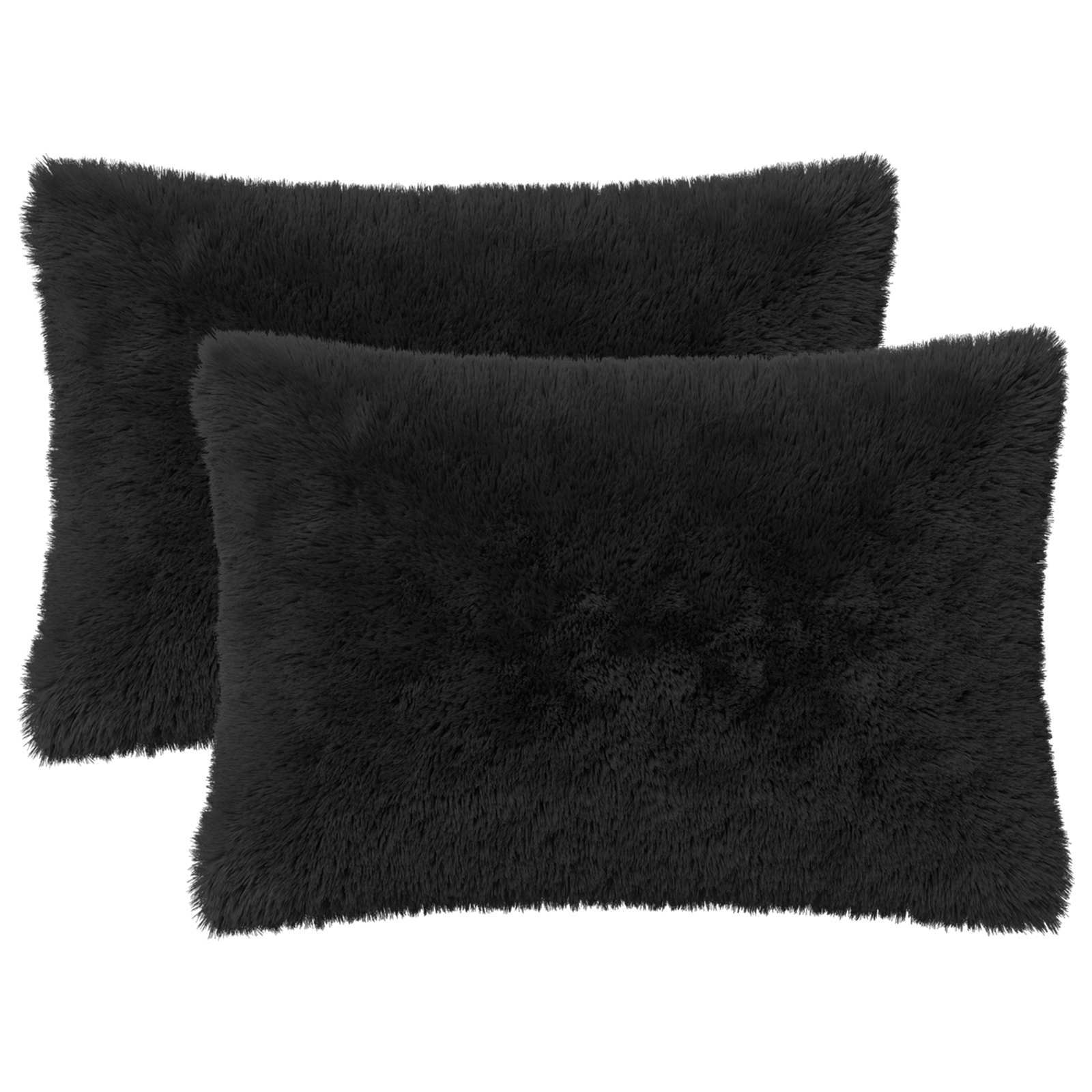 Κάλυμμα Μαξιλαριού 2 pcs HEERLEN Μαύρο 50 x 75 cm PV Φλίς