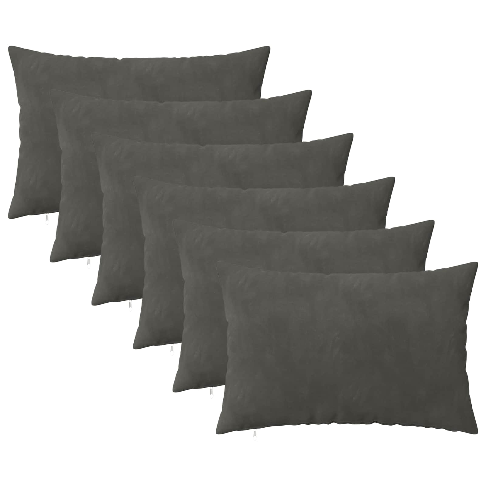Κάλυμμα Μαξιλαριού 6 pcs HEERLEN Σκούρο Γκρι 50 x 80 cm Βελούδο