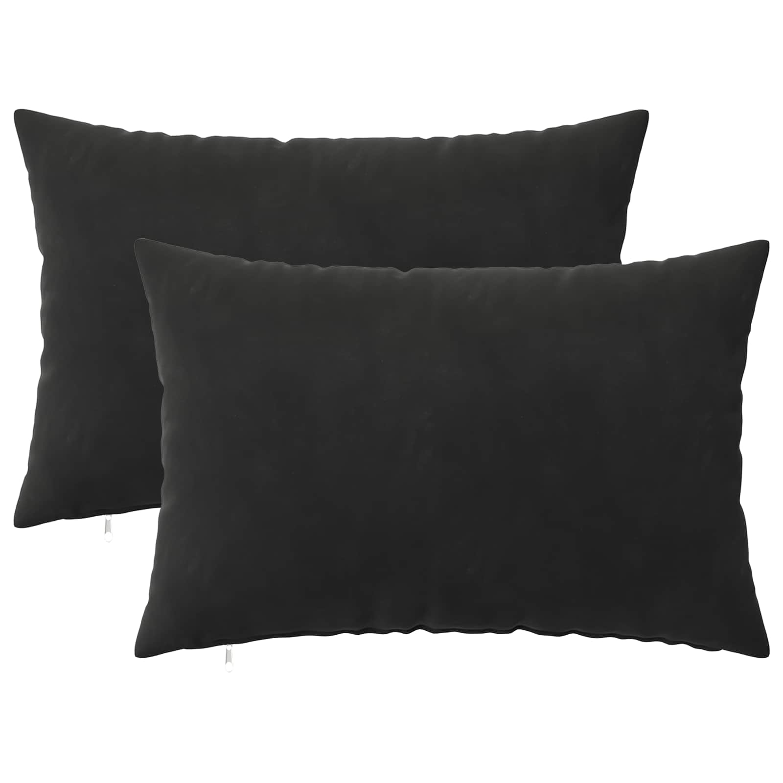 Κάλυμμα Μαξιλαριού 2 pcs HEERLEN Μαύρο 50 x 80 cm Βελούδο - Pakobazaar