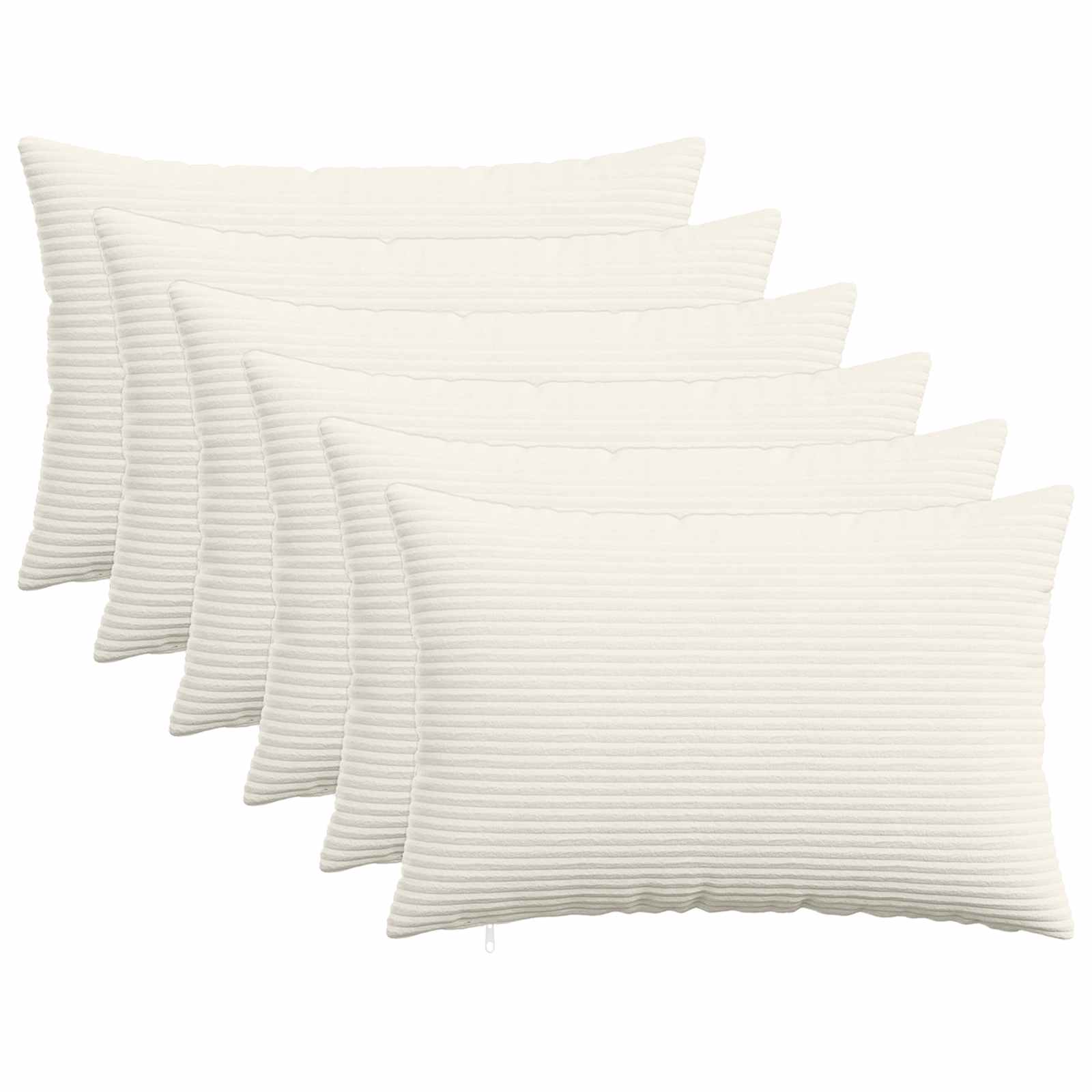 Κάλυμμα Μαξιλαριού 6 pcs HEERLEN Κρεμ 50 x 80 cm κορντουρόι - Pakobazaar