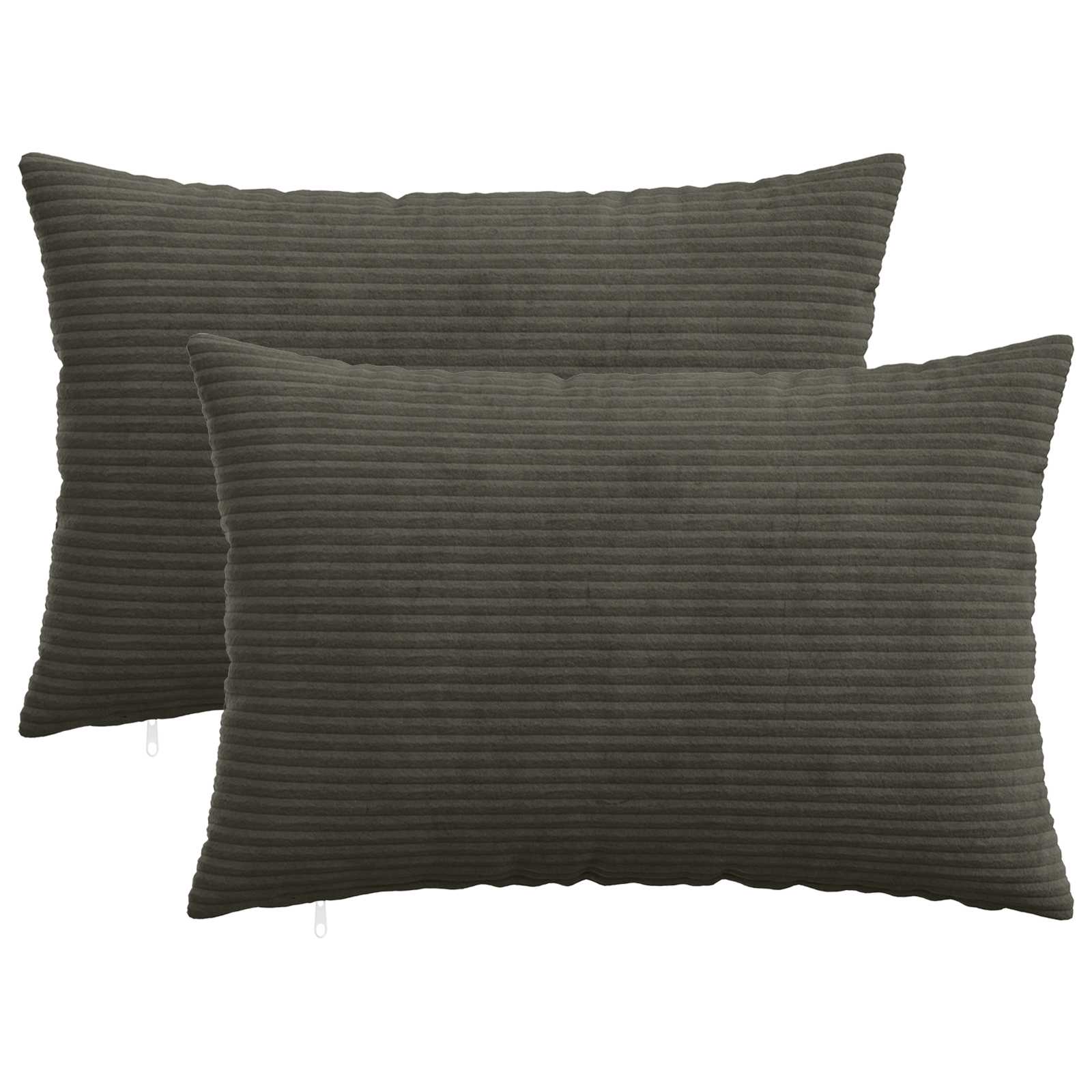Κάλυμμα Μαξιλαριού 2 pcs HEERLEN Ανθρακί 50 x 80 cm κορντουρόι - Pakobazaar