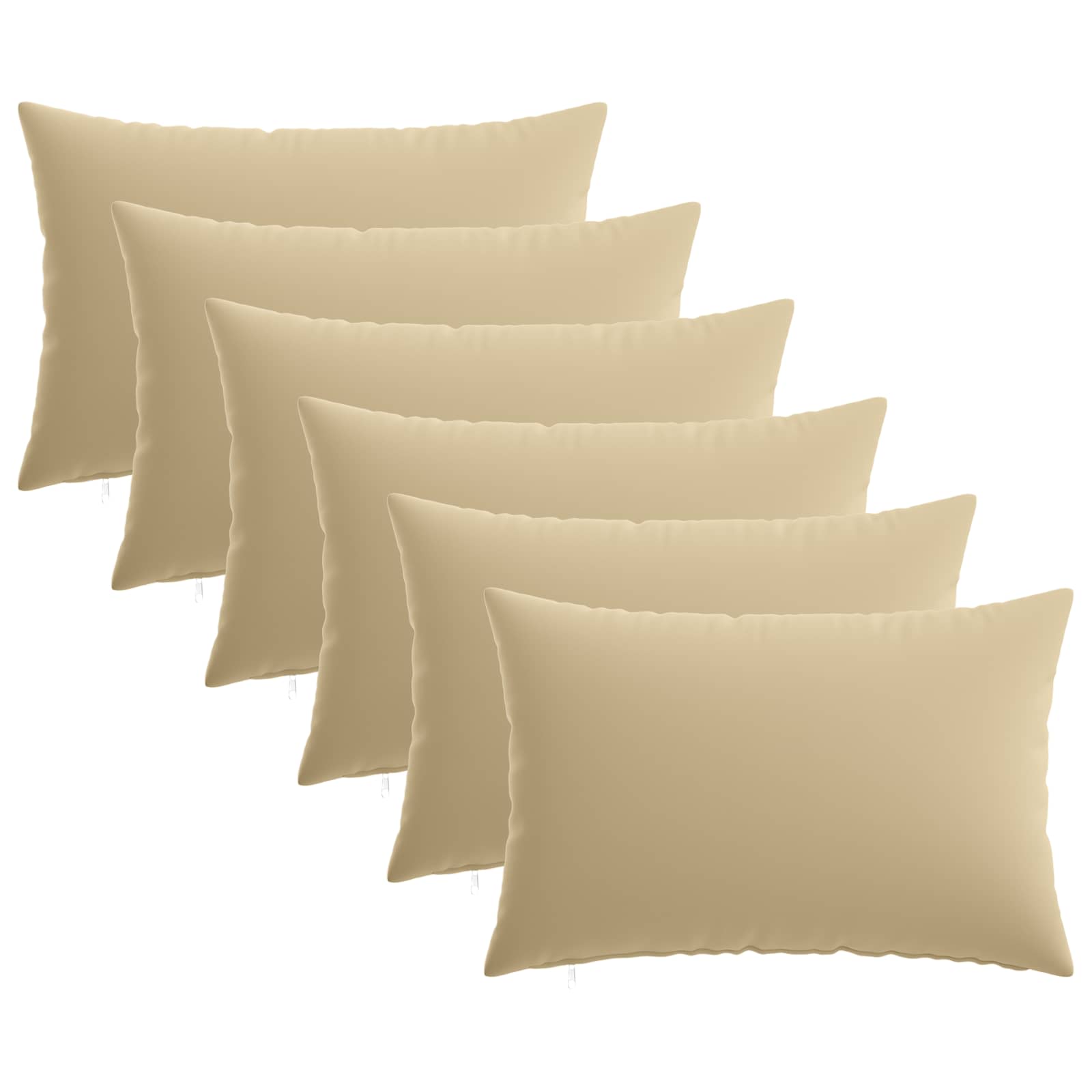 Κάλυμμα Μαξιλαριού 6 pcs HEERLEN Μπεζ 50 x 80 cm Πολυεστέρας