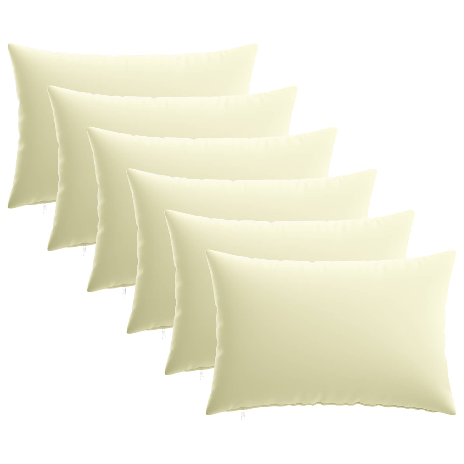 Κάλυμμα Μαξιλαριού 6 pcs HEERLEN Κρεμ 50 x 80 cm Πολυεστέρας - Pakobazaar