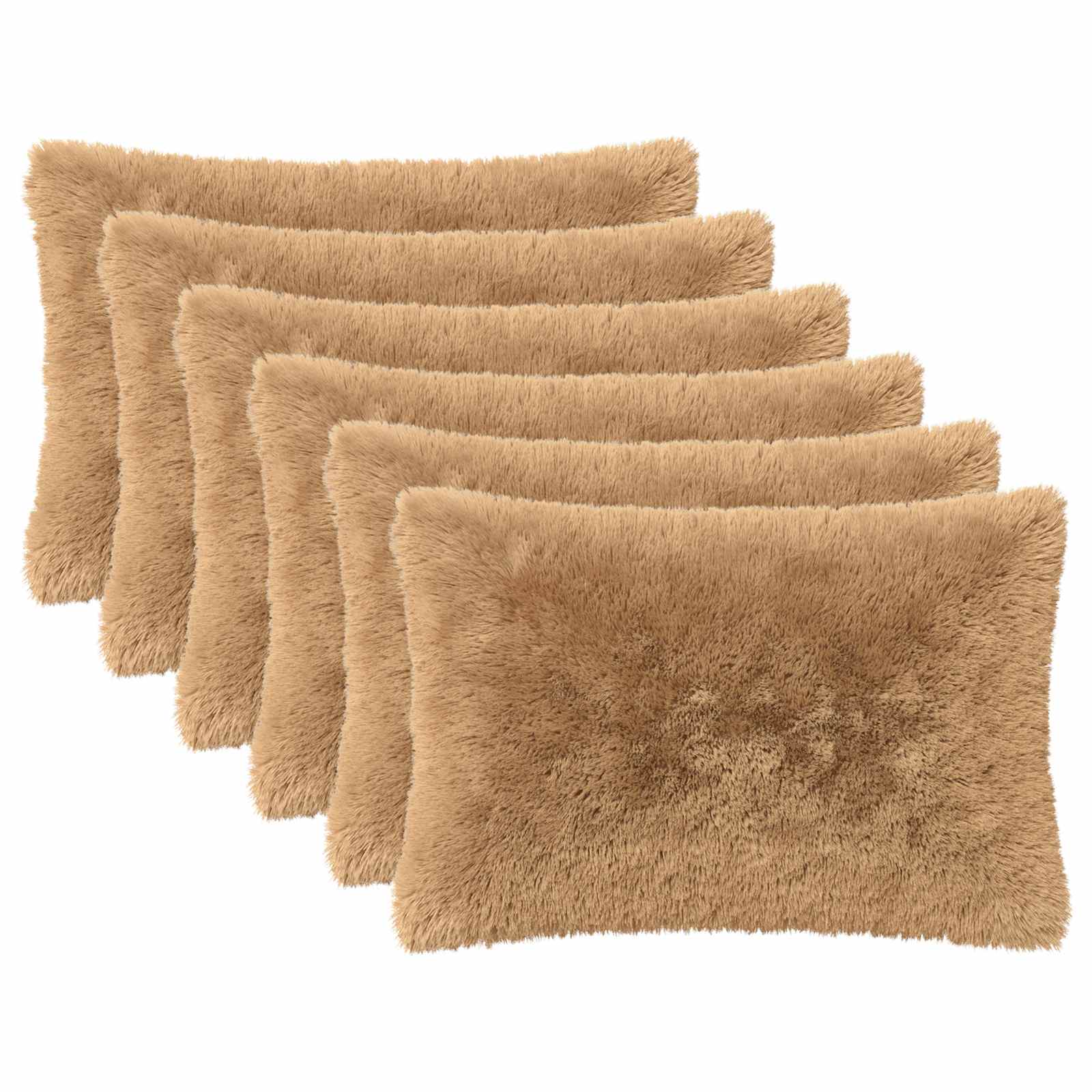 Κάλυμμα Μαξιλαριού 6 pcs HEERLEN Taupe 50 x 80 cm PV Φλίς