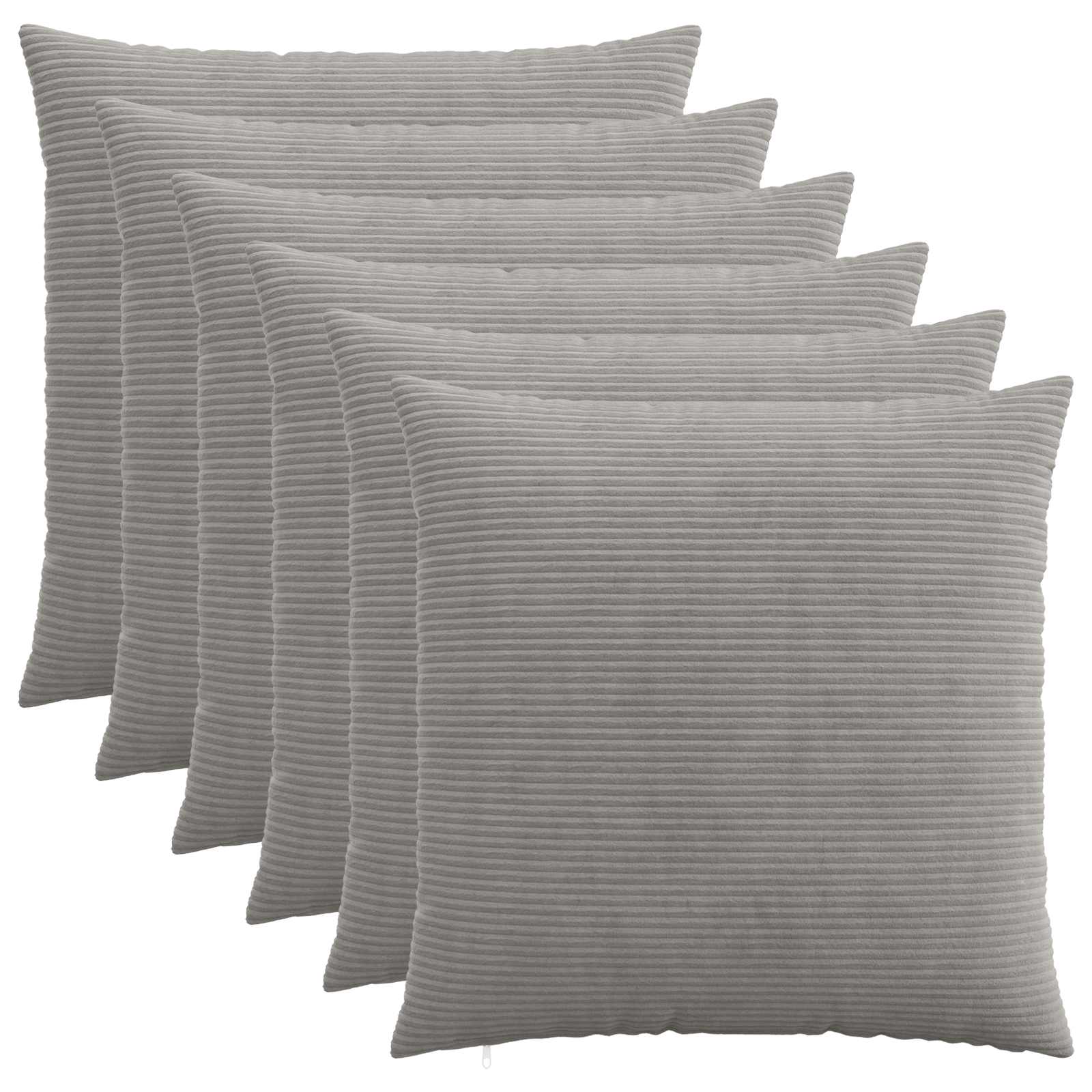 Κάλυμμα Μαξιλαριού 6 pcs HEERLEN Ανοιχτό γκρι 55 x 55 εκ