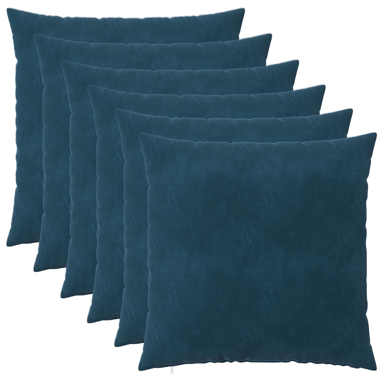 Κάλυμμα Μαξιλαριού 6 pcs HEERLEN Μπλε 60 x 60 cm Βελούδο - Pakobazaar