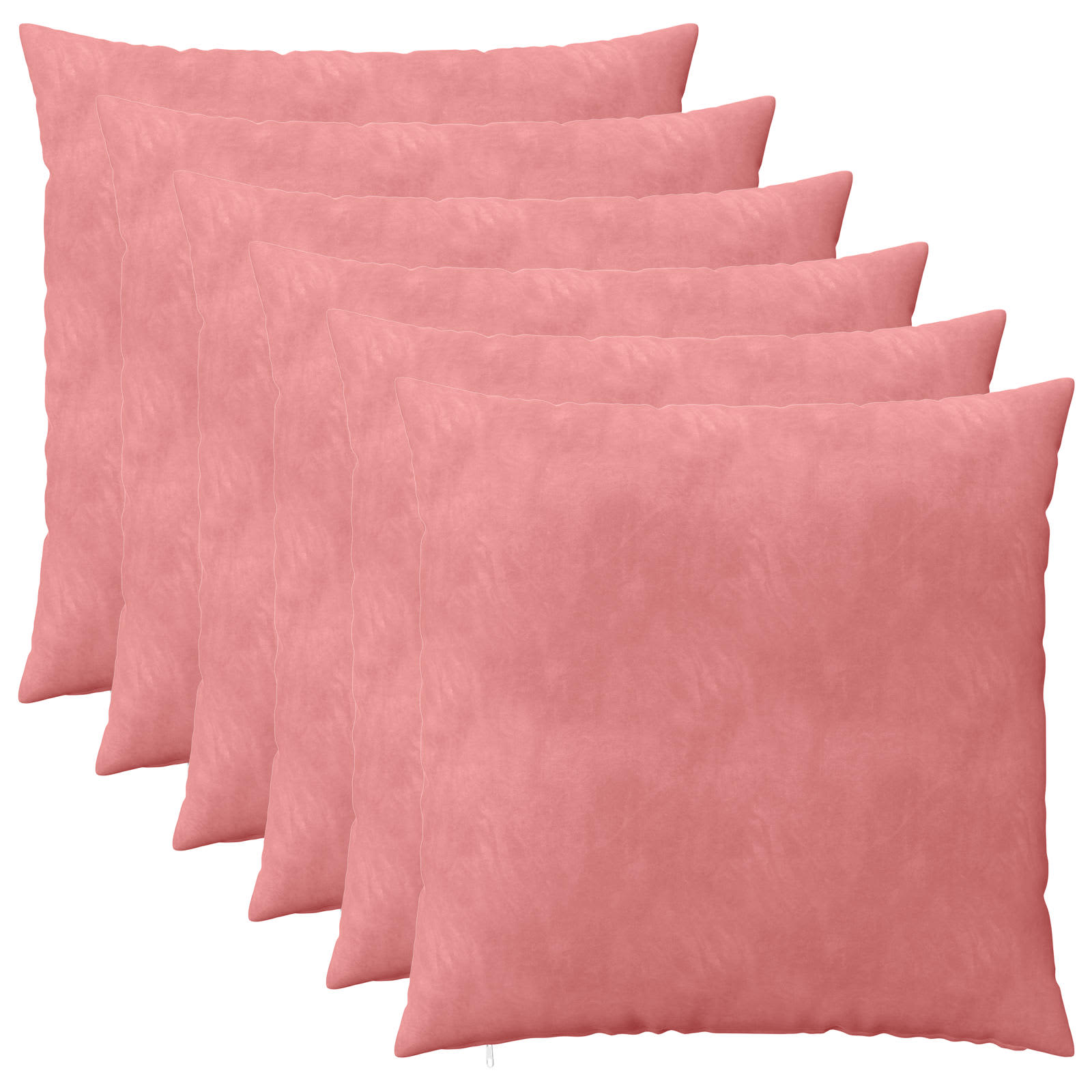 Κάλυμμα Μαξιλαριού 6 pcs HEERLEN Ροζ 60 x 60 cm Βελούδο - Pakobazaar