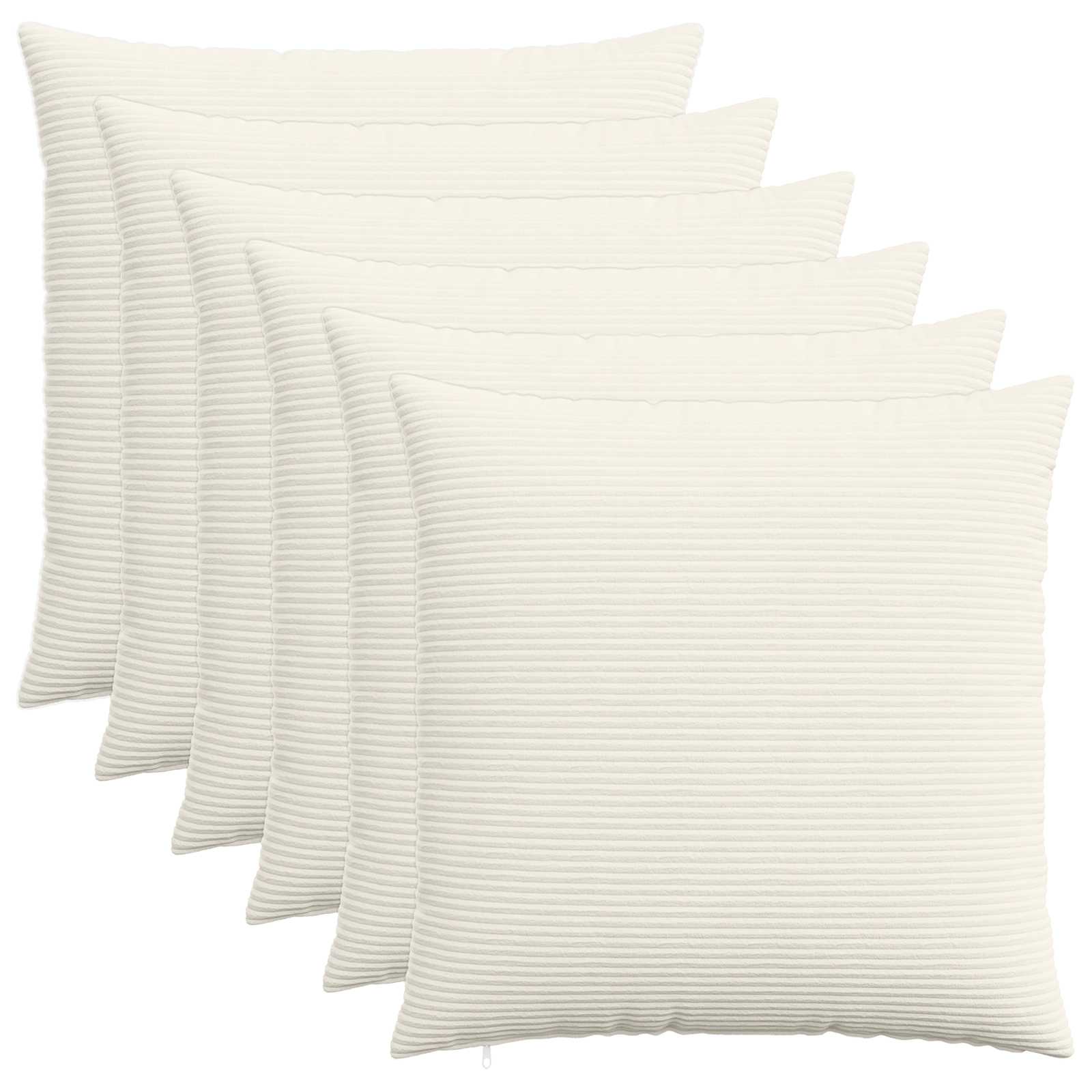 Κάλυμμα Μαξιλαριού 6 pcs HEERLEN Κρεμ 60 x 60 cm κορντουρόι