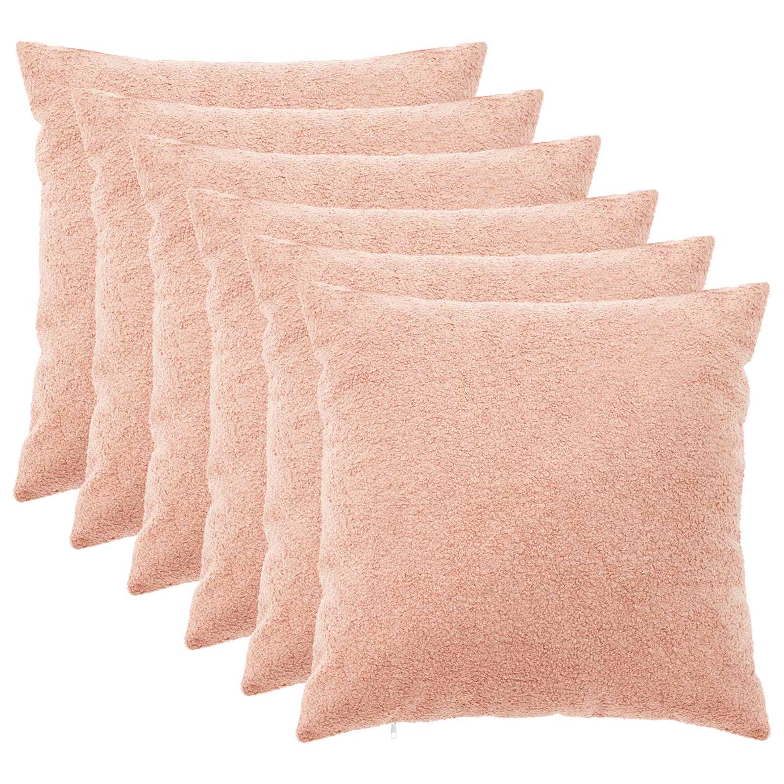 Κάλυμμα Μαξιλαριού 6 pcs HEERLEN Ροζ 60 x 60 cm Μπουκλέ