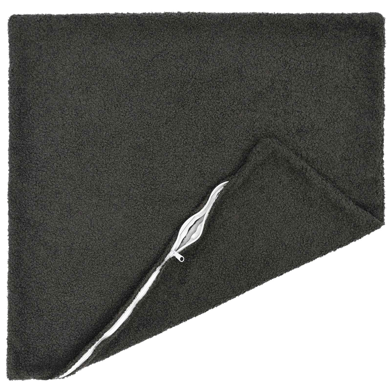 Κάλυμμα Μαξιλαριού 2 pcs HEERLEN Σκούρο Γκρι 60 x 60 cm Μπουκλέ