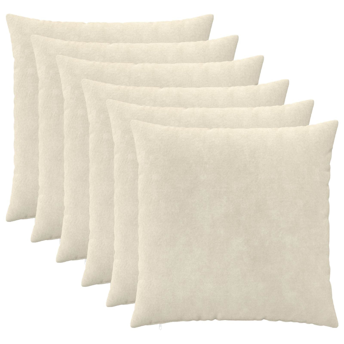 Κάλυμμα Μαξιλαριού 6 pcs HEERLEN Κρεμ 60 x 60 cm Μικροΐνες φλις