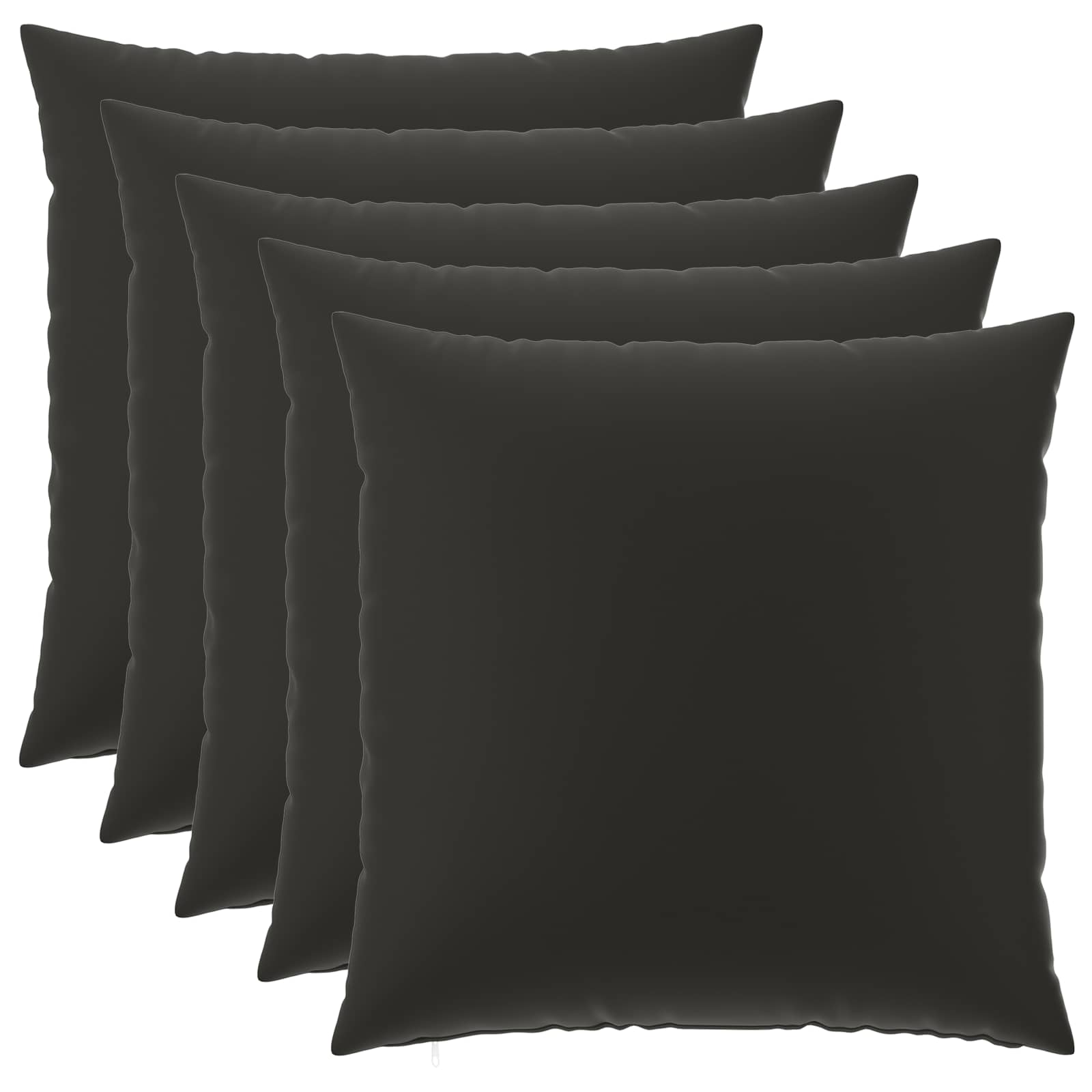 Κάλυμμα Μαξιλαριού 6 pcs HEERLEN Μαύρο 60 x 60 cm Πολυεστέρας - Pakobazaar