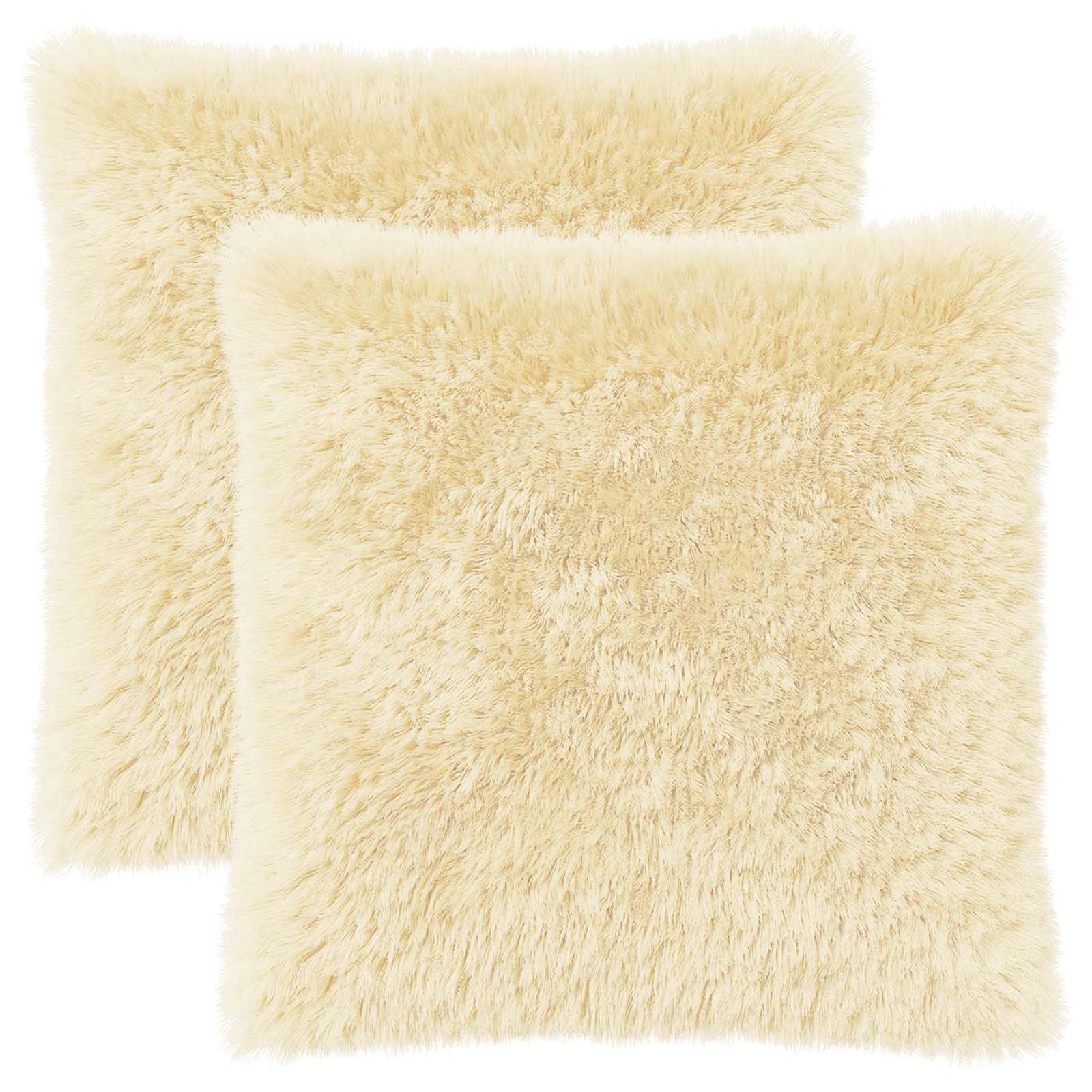 Κάλυμμα Μαξιλαριού 2 pcs HEERLEN Κρεμ 60 x 60 cm PV Φλίς