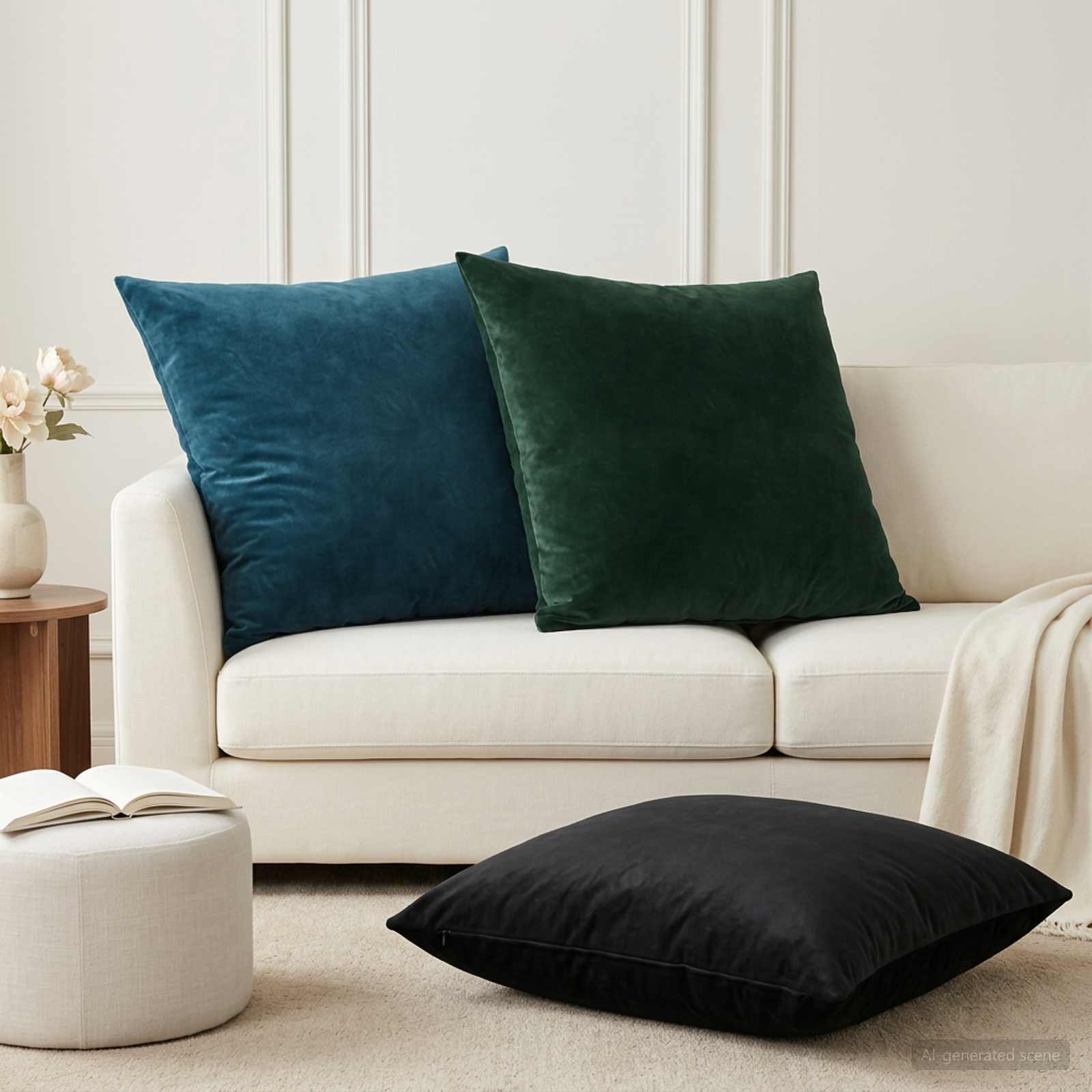 Κάλυμμα Μαξιλαριού 2 pcs HEERLEN Μπλε 80 x 80 cm Βελούδο