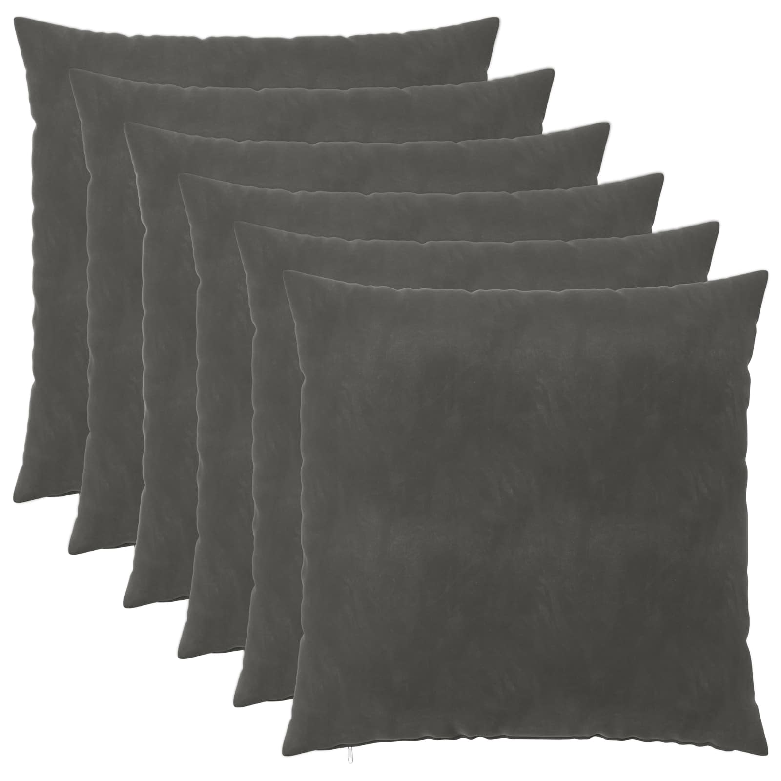 Κάλυμμα Μαξιλαριού 6 pcs HEERLEN Σκούρο Γκρι 65 x 65 εκ.