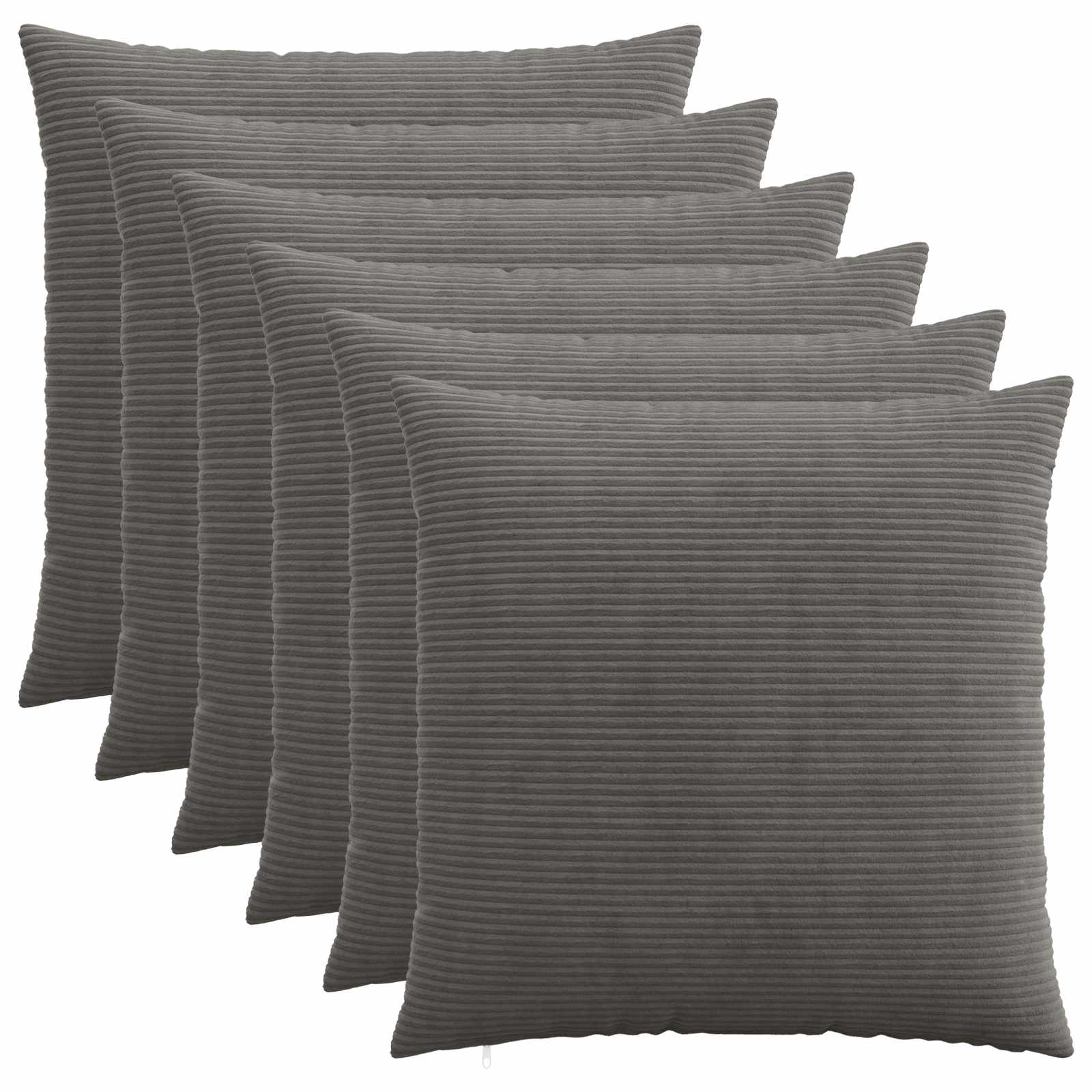 Κάλυμμα Μαξιλαριού 6 pcs HEERLEN Σκούρο Γκρι 65 x 65 εκ.