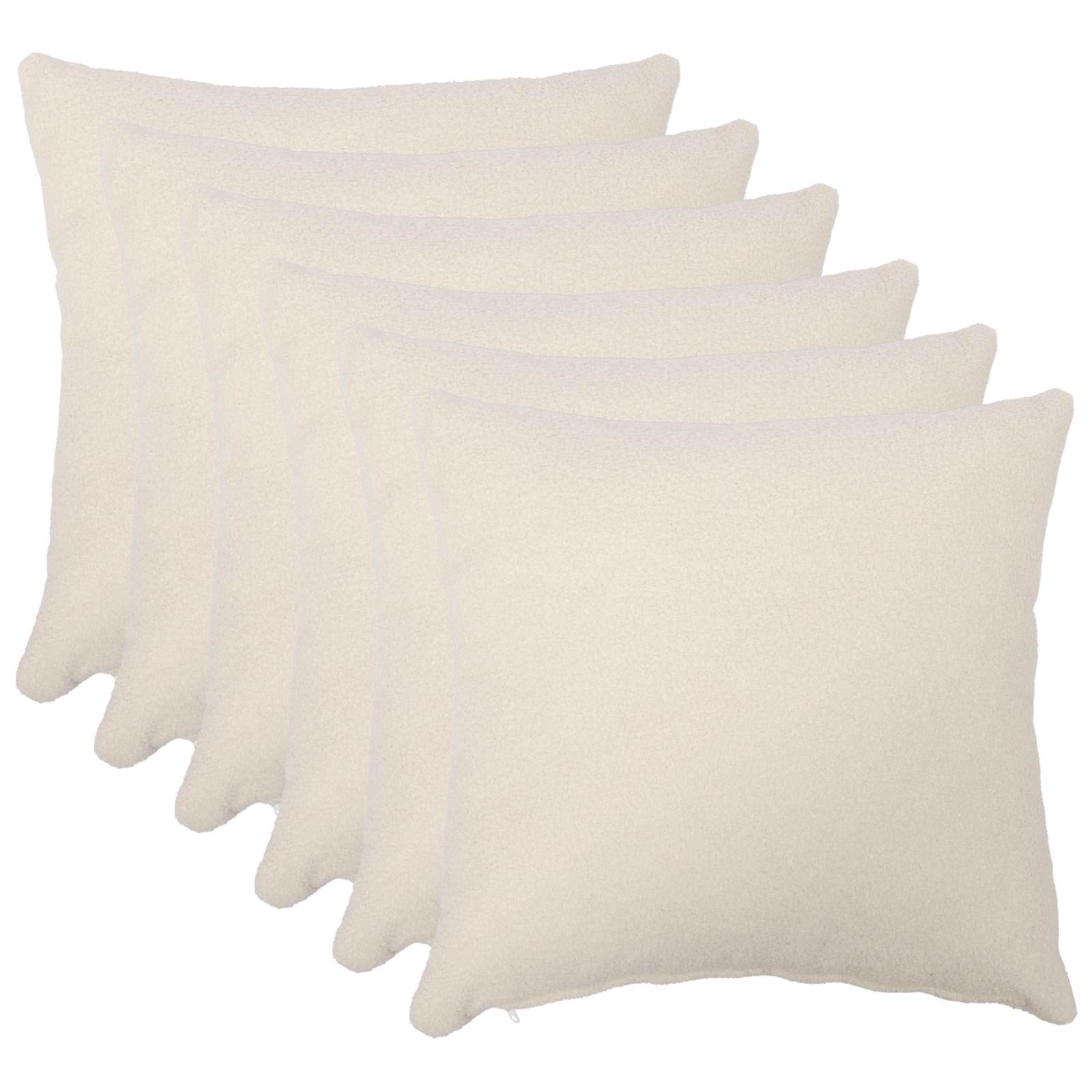 Κάλυμμα Μαξιλαριού 6 pcs HEERLEN Κρεμ 65 x 65 εκ. Μπουκλέ - Pakobazaar