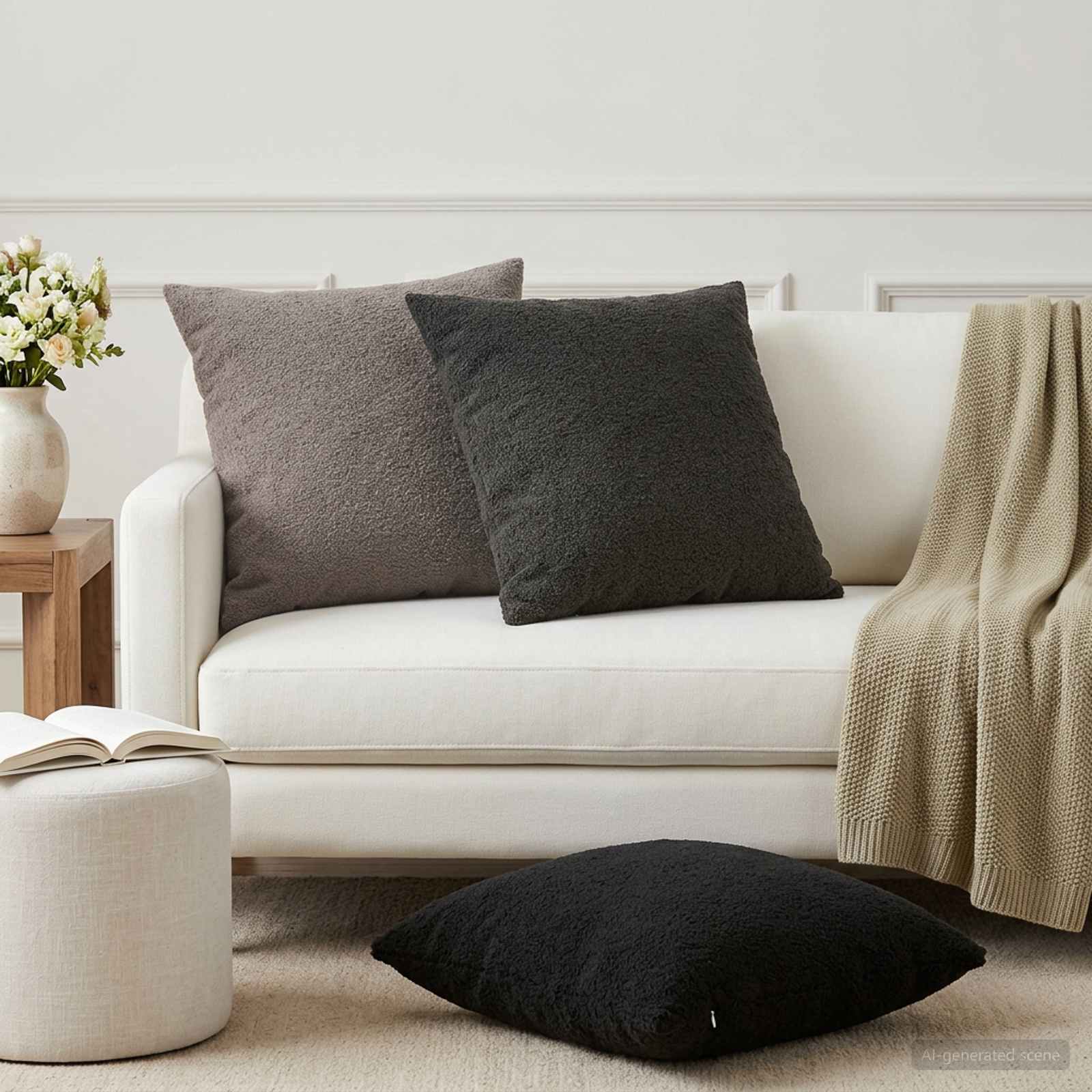 Κάλυμμα Μαξιλαριού 6 pcs HEERLEN Σκούρο Γκρι 65 x 65 εκ.