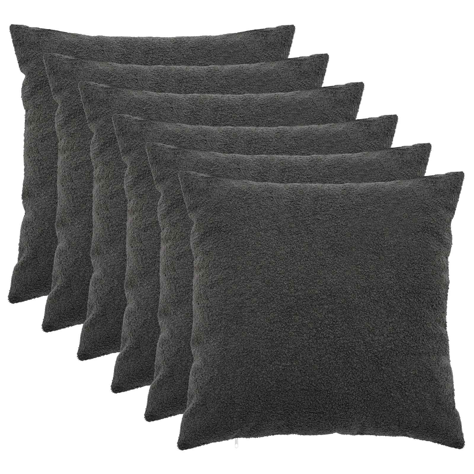 Κάλυμμα Μαξιλαριού 6 pcs HEERLEN Σκούρο Γκρι 65 x 65 εκ.