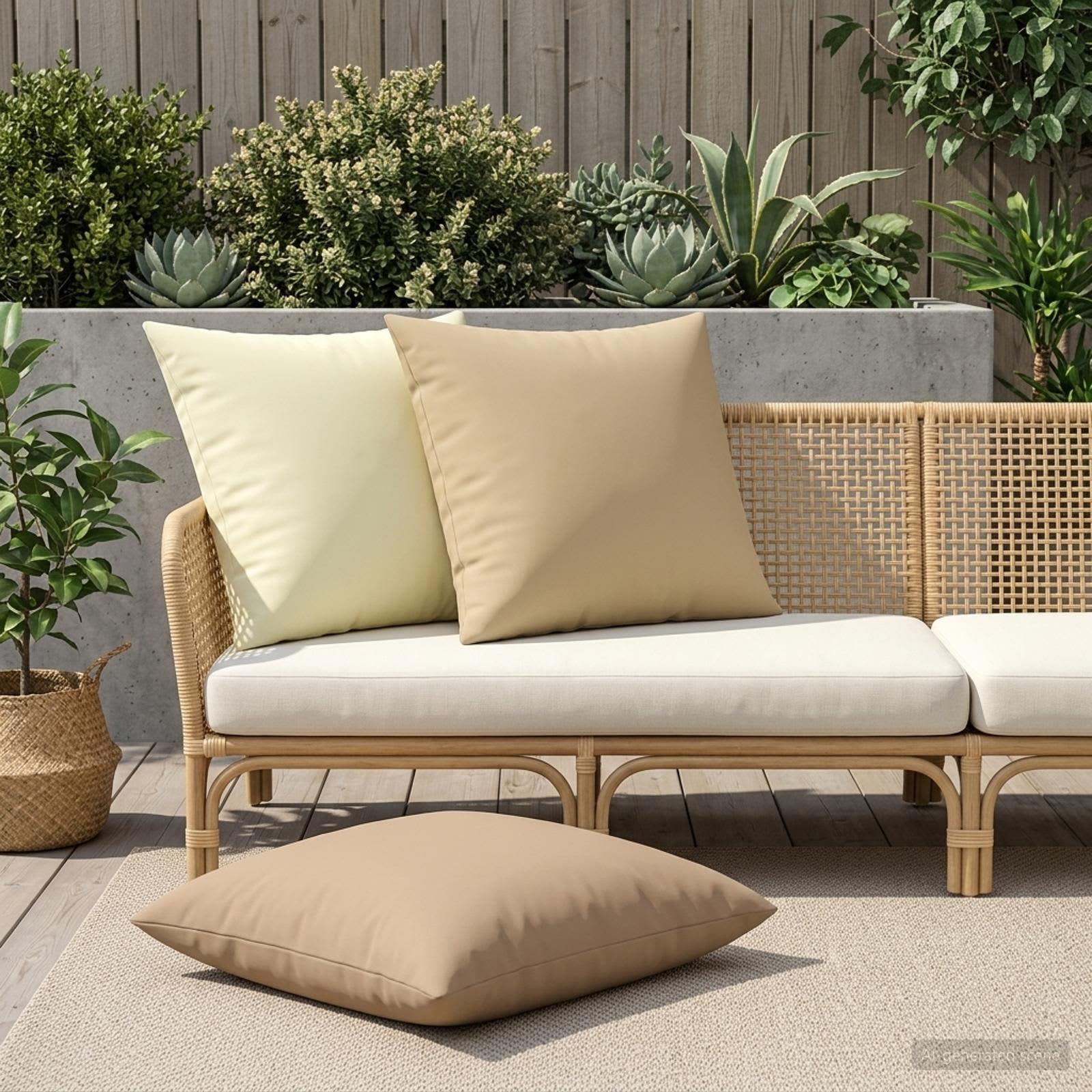 Κάλυμμα Μαξιλαριού 2 τμχ. HEERLEN Taupe 80 x 80 cm Πολυεστέρας