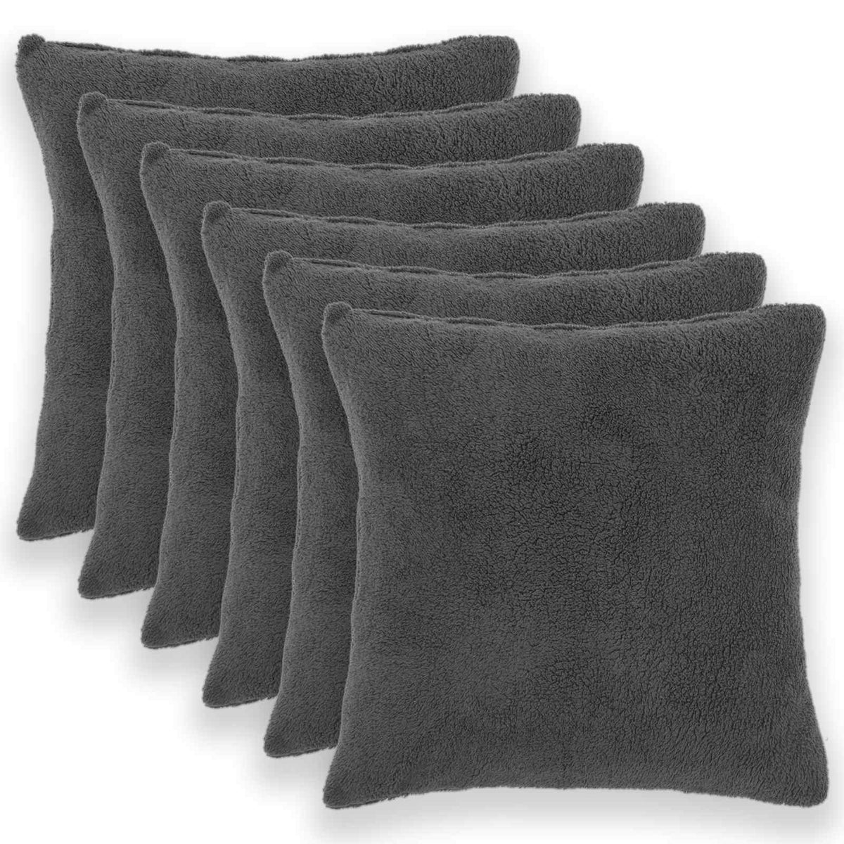 Κάλυμμα Μαξιλαριού 6 pcs HEERLEN Σκούρο Γκρι 65 x 65 εκ.
