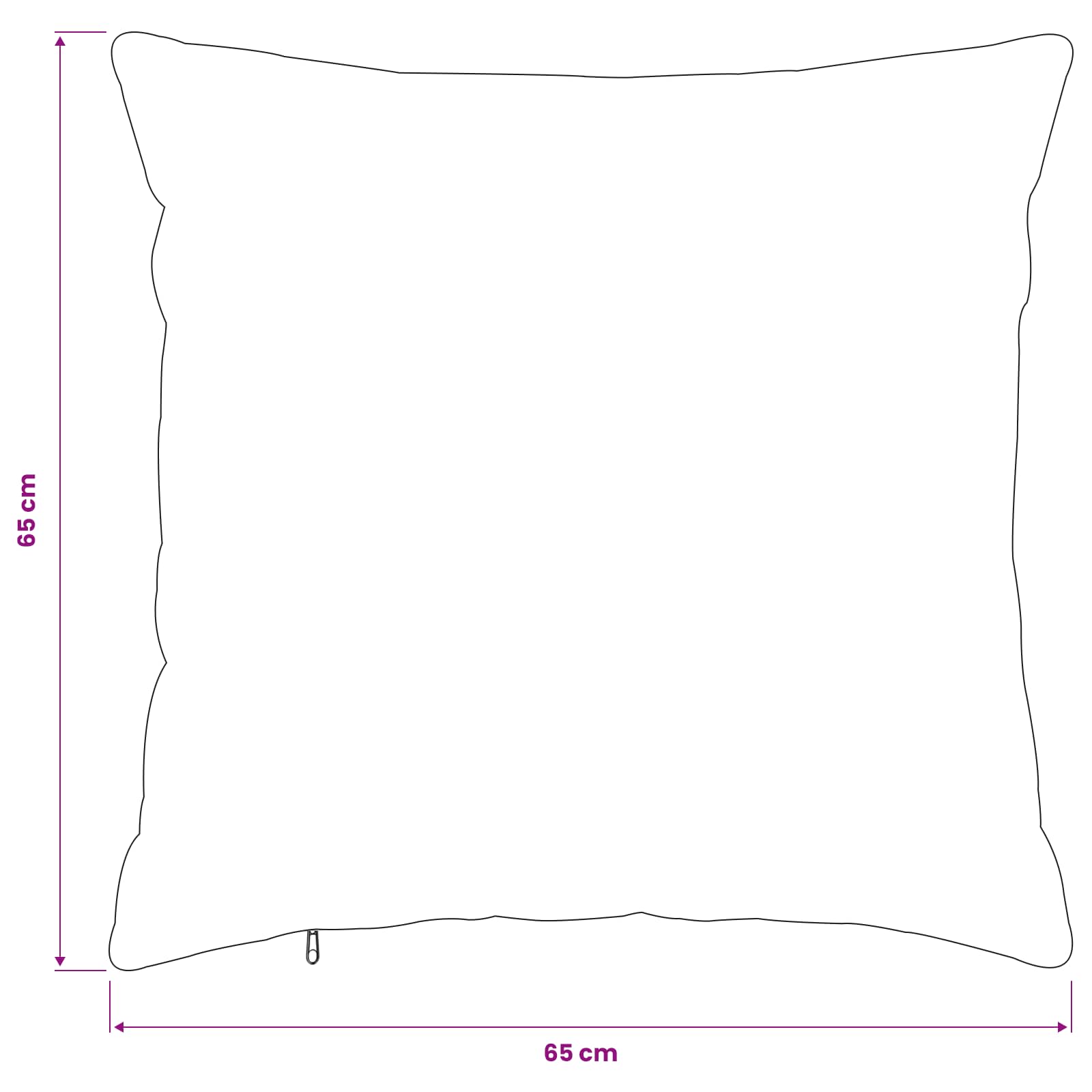 Κάλυμμα Μαξιλαριού 6 pcs HEERLEN Μαύρο 65 x 65 εκ. Φανέλα - Pakobazaar