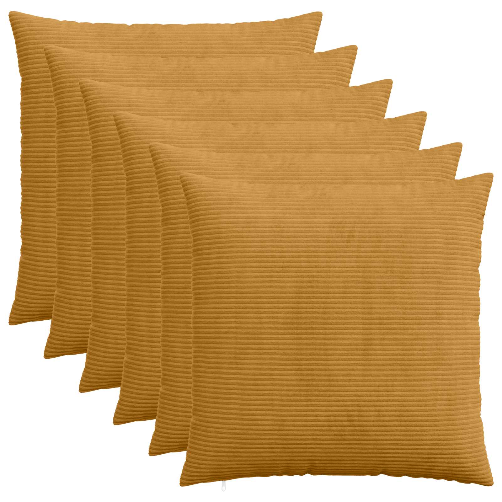 Κάλυμμα Μαξιλαριού 6 pcs HEERLEN Κίτρινο 70 x 70 cm κορντουρόι