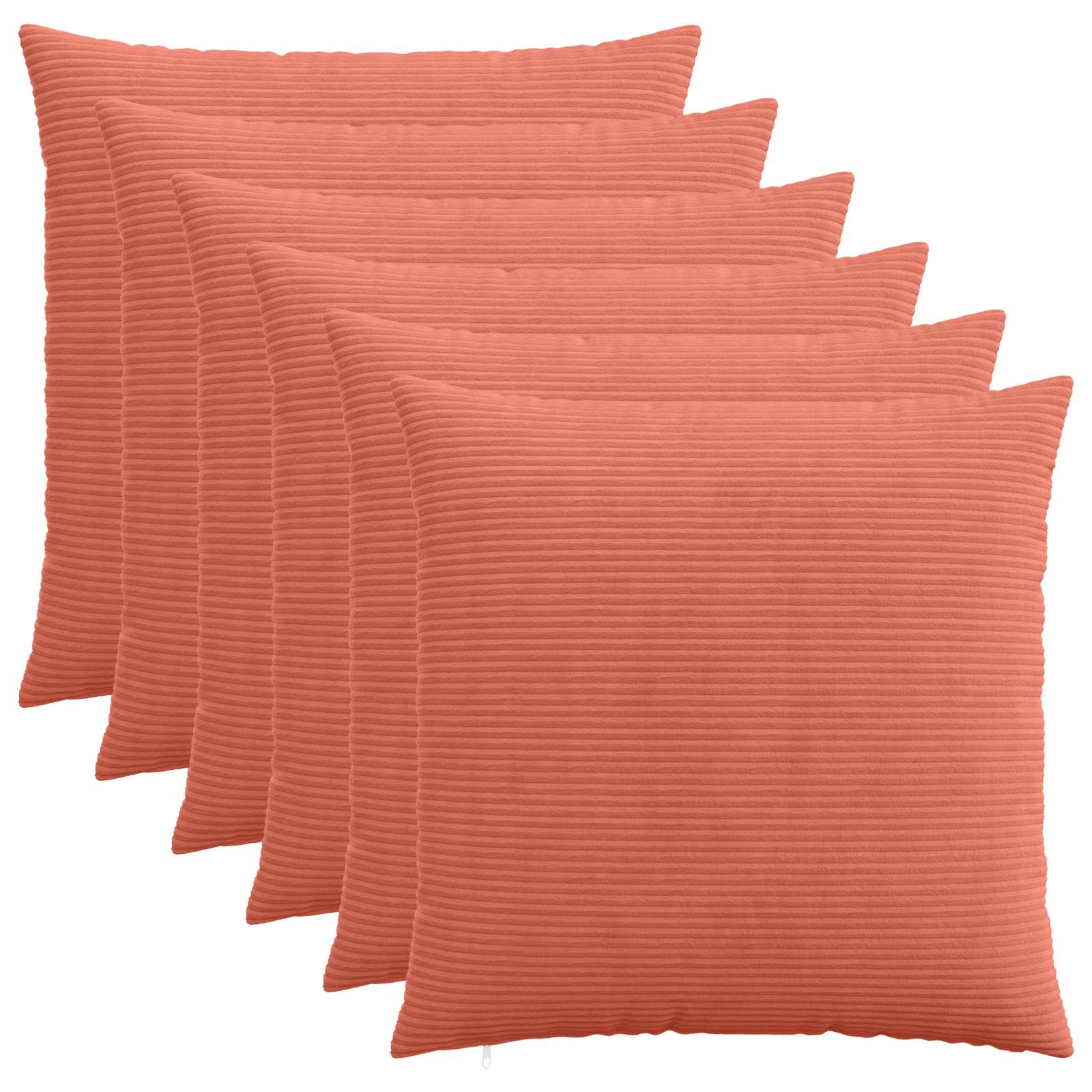 Κάλυμμα Μαξιλαριού 6 pcs HEERLEN Κόκκινο Πορτοκαλί 80 x 80 cm - Pakobazaar