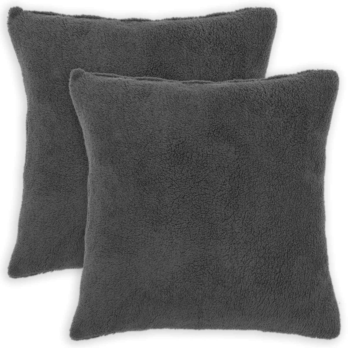 Κάλυμμα Μαξιλαριού 2 pcs HEERLEN Σκούρο Γκρι 80 x 80 cm Μπουκλέ