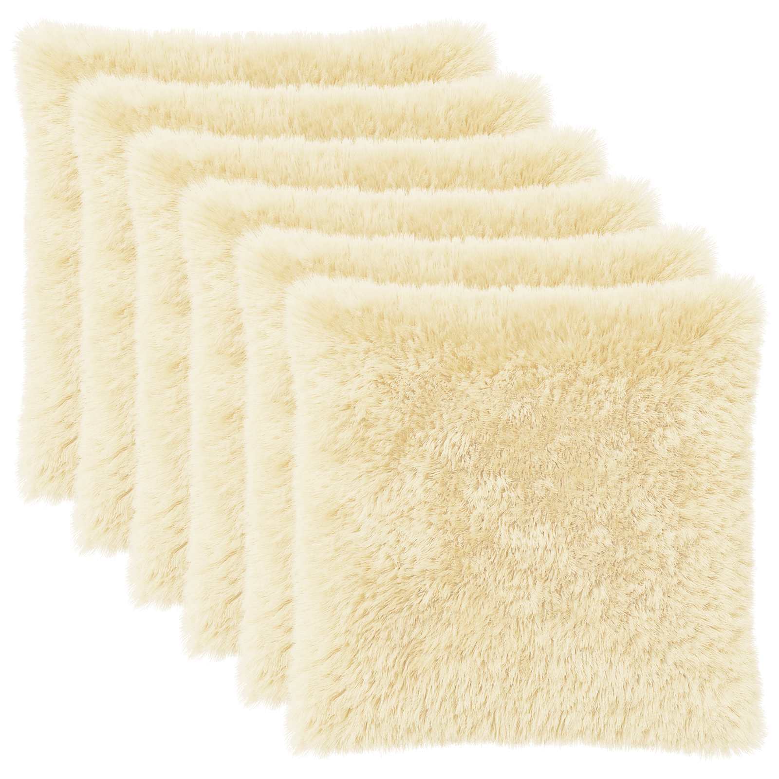 Κάλυμμα Μαξιλαριού 6 pcs HEERLEN Κρεμ 80 x 80 cm PV Φλίς