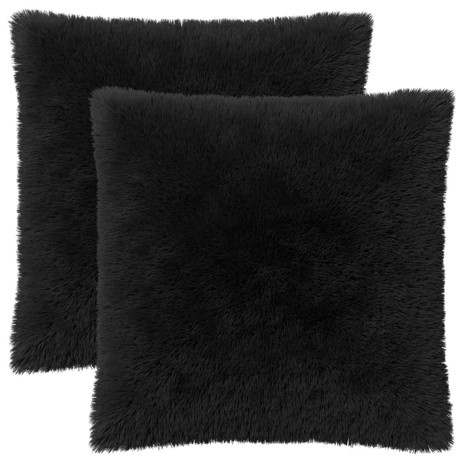 Κάλυμμα Μαξιλαριού 2 pcs HEERLEN Μαύρο 80 x 80 cm PV Φλίς