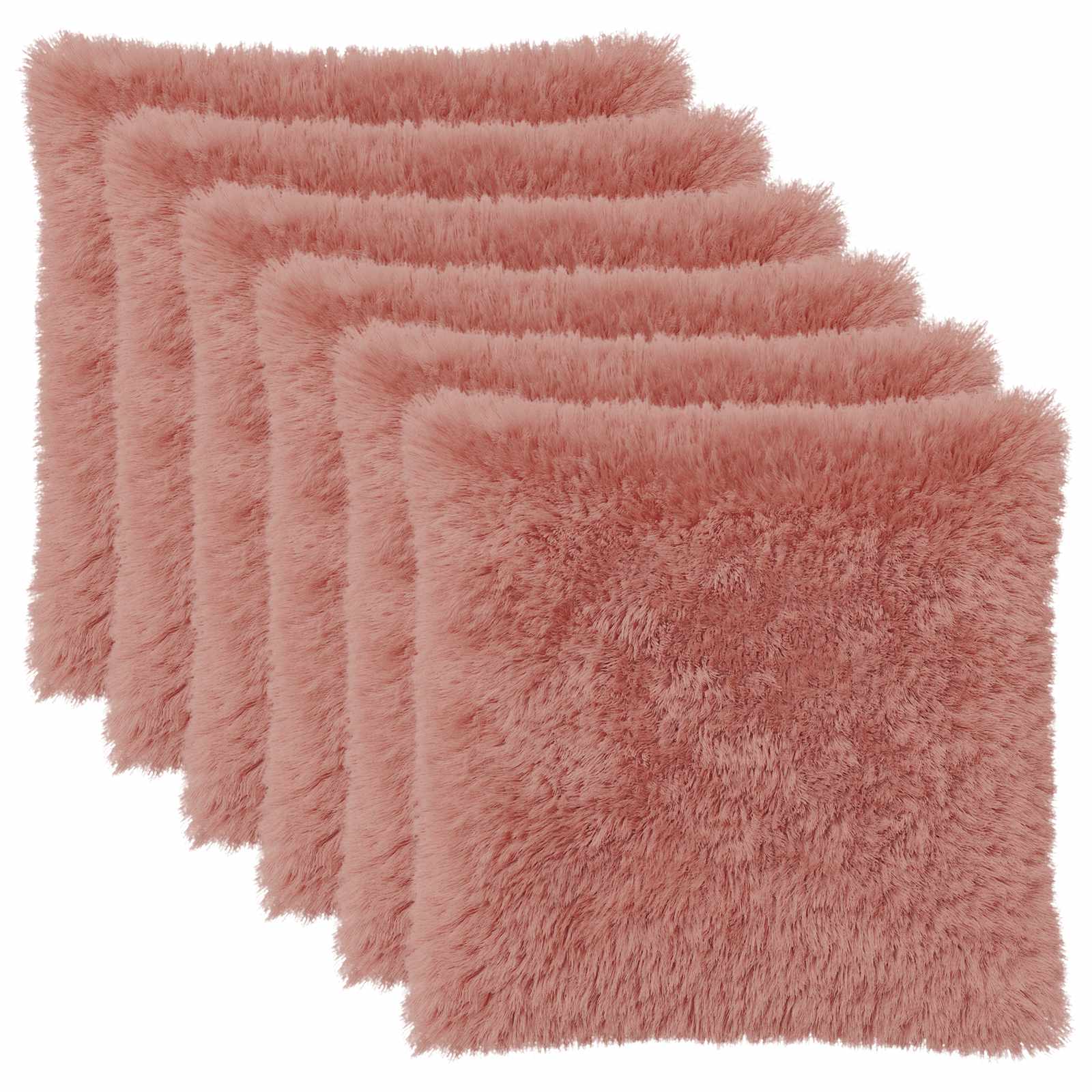 Κάλυμμα Μαξιλαριού 6 pcs HEERLEN Ροζ 80 x 80 cm PV Φλίς