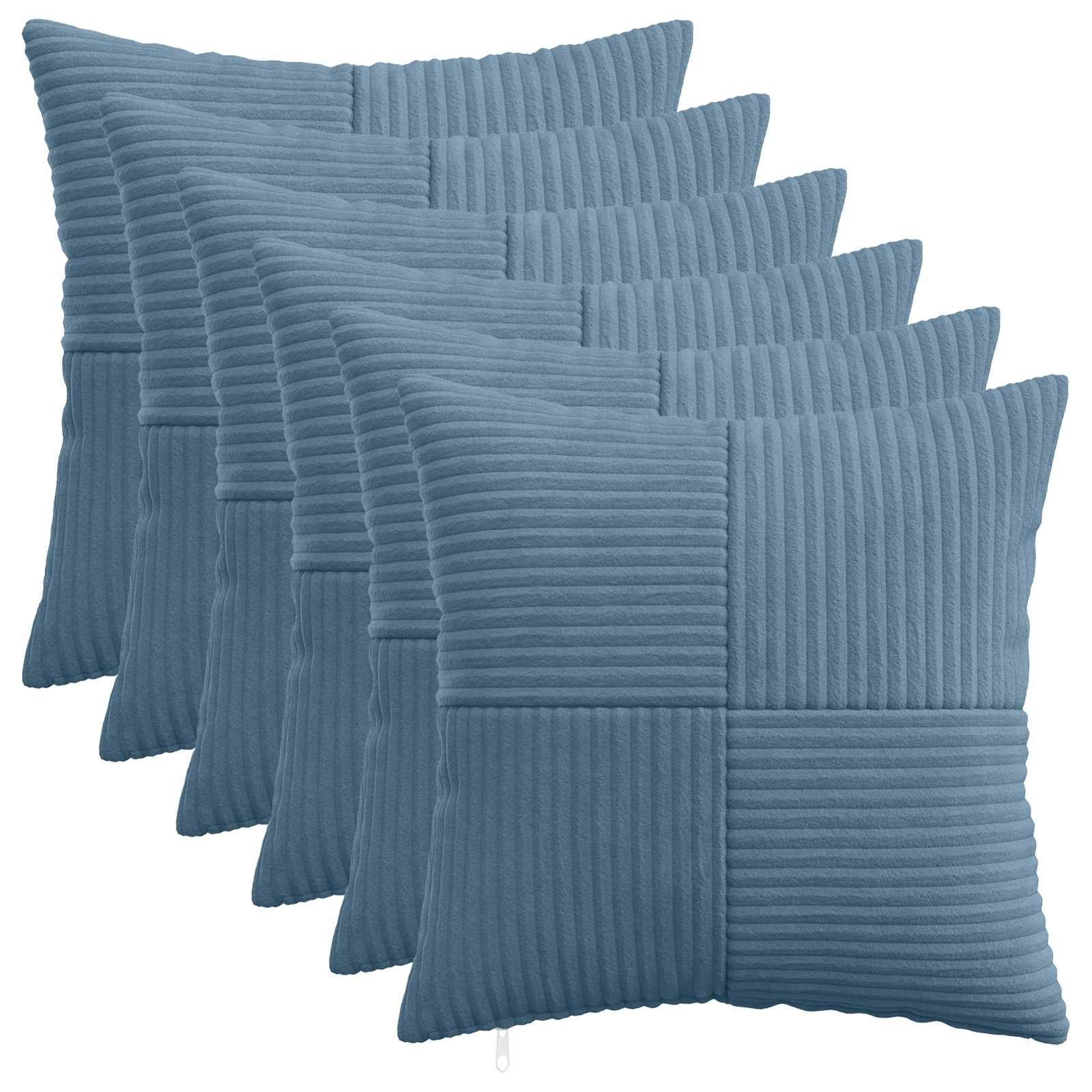 Κάλυμμα Μαξιλαριού 6 pcs ALMELO Μπλε 30 x 30 cm κορντουρόι