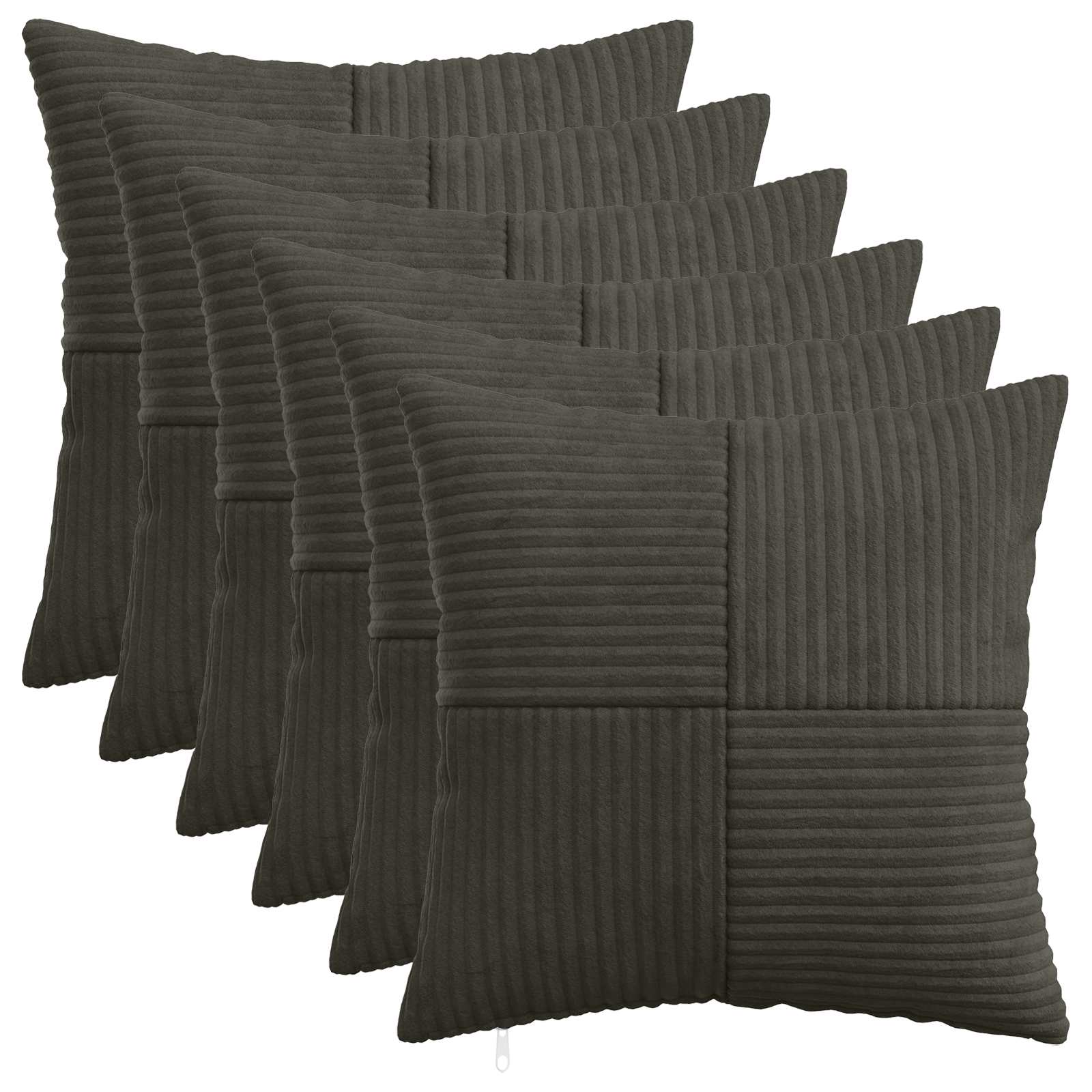 Κάλυμμα Μαξιλαριού 6 pcs ALMELO Ανθρακί 30 x 30 cm κορντουρόι