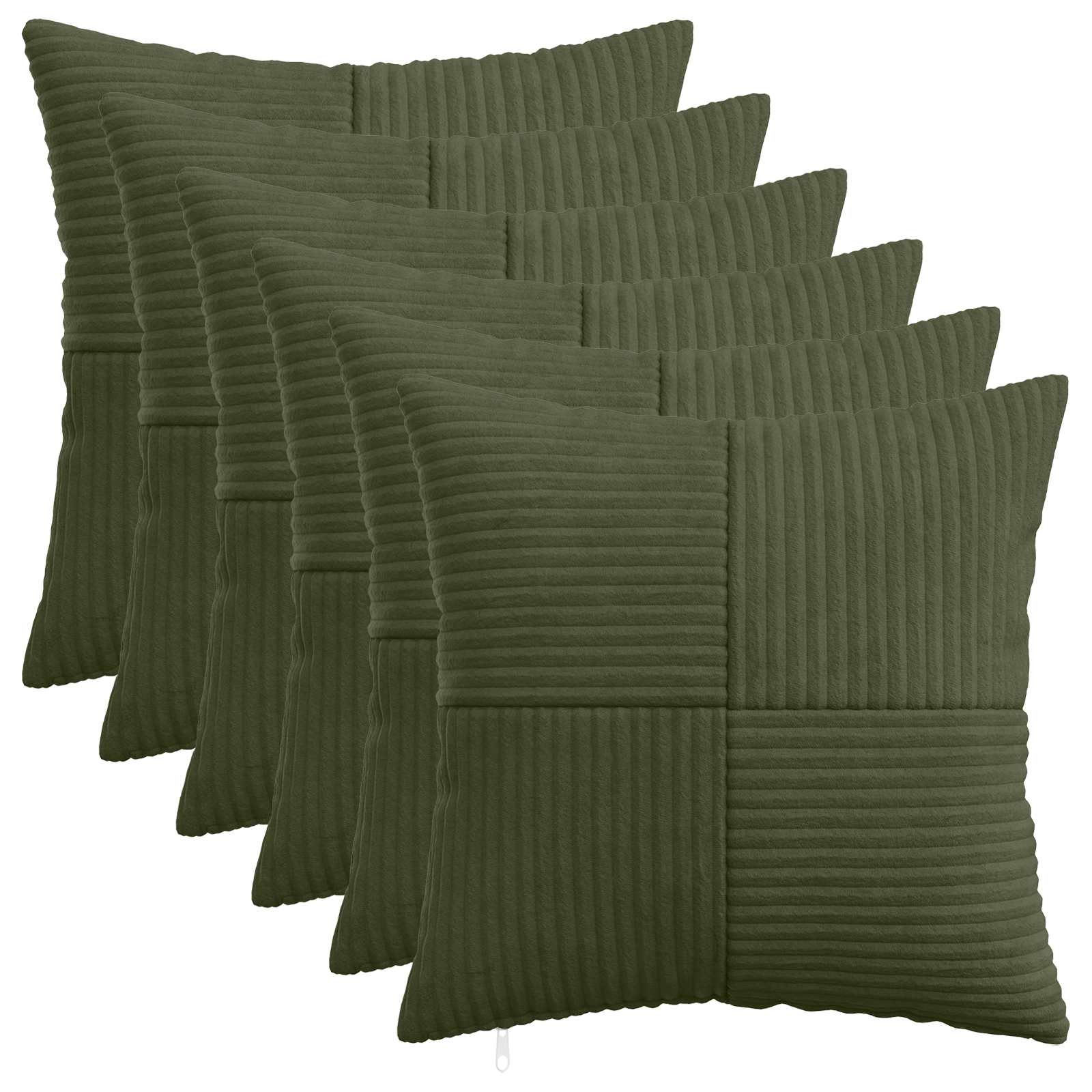 Κάλυμμα Μαξιλαριού 6 pcs ALMELO Πράσινο 30 x 30 cm κορντουρόι - Pakobazaar